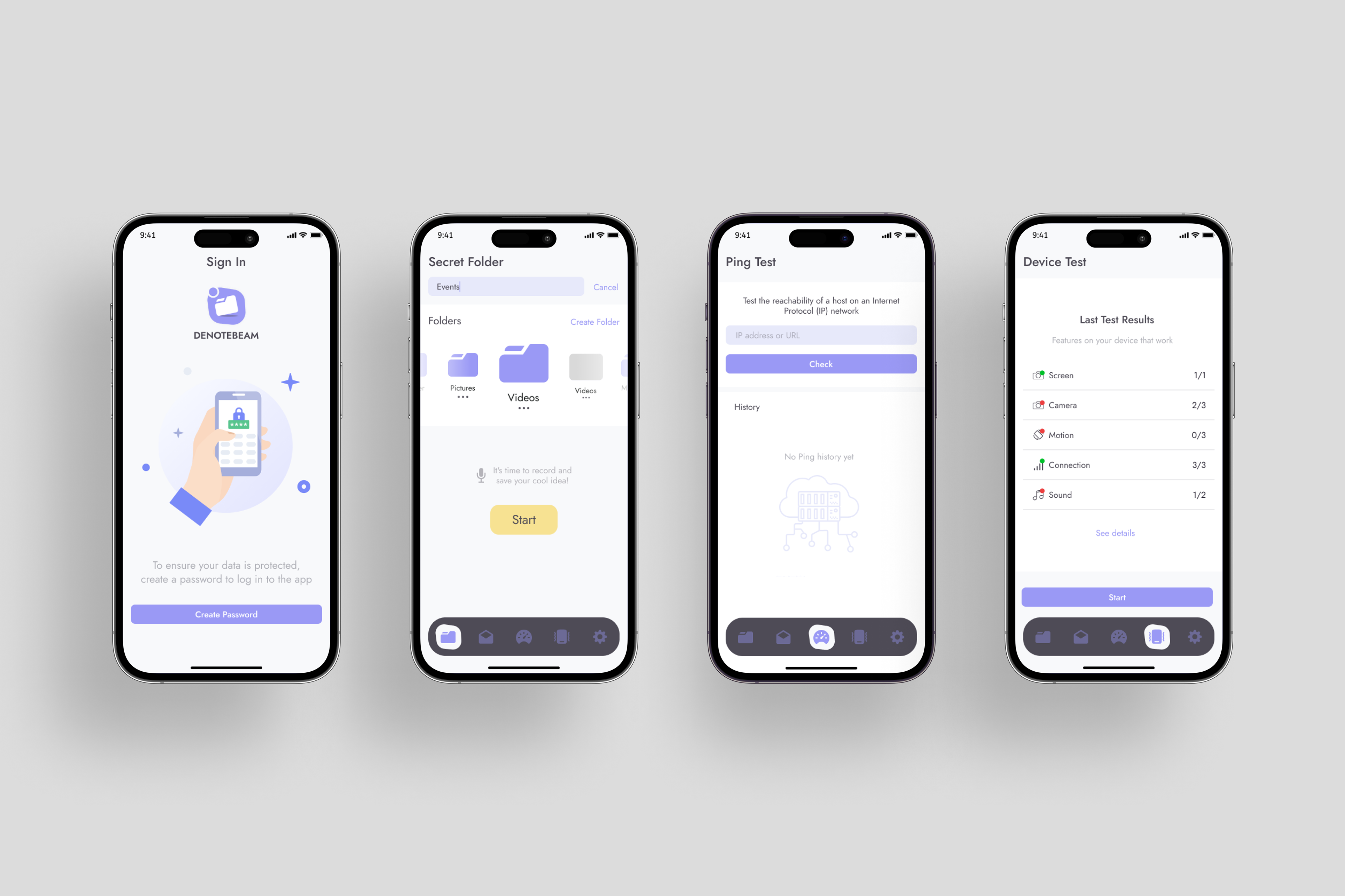 Secret Folder Manager iOS Mobile App UX/UI Design
