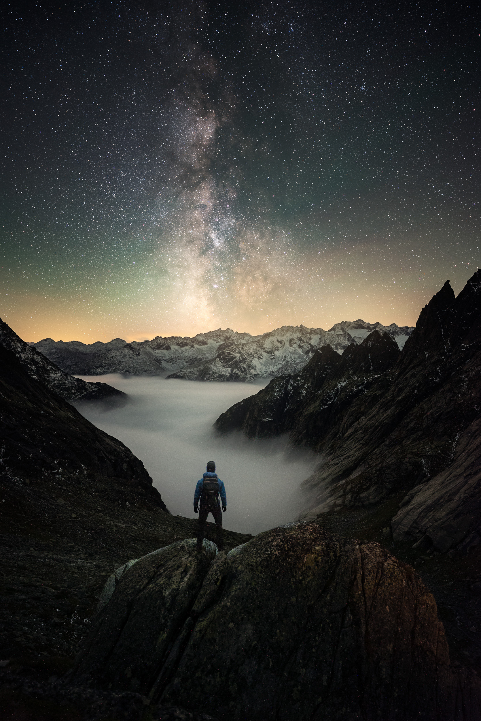 Hiker Under the Milky Way