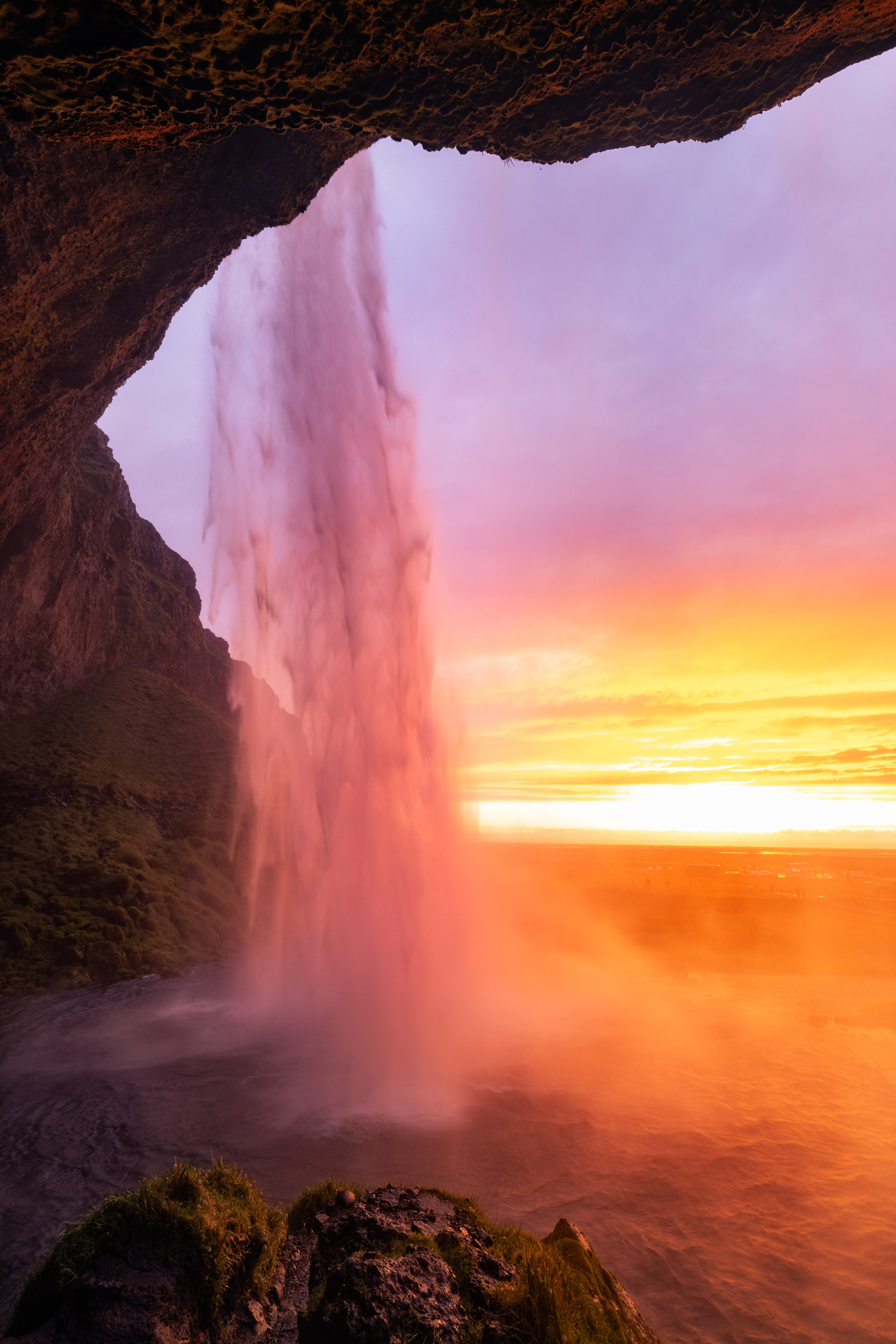 Seljalandsfoss Waterfall – Golden Light Landscape in Iceland