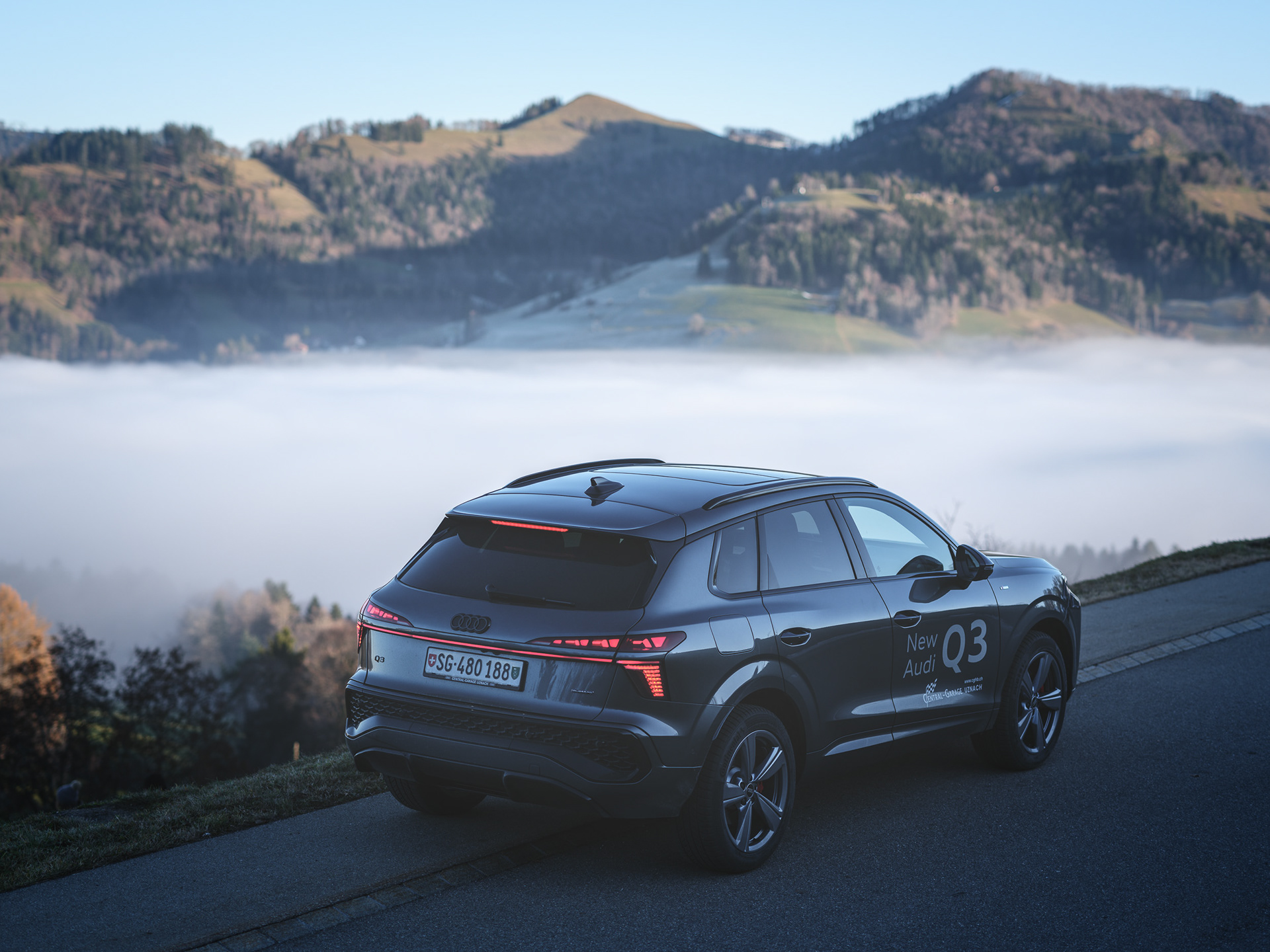 Audi Q3 Rear Perspective – Premium SUV with Panoramic View