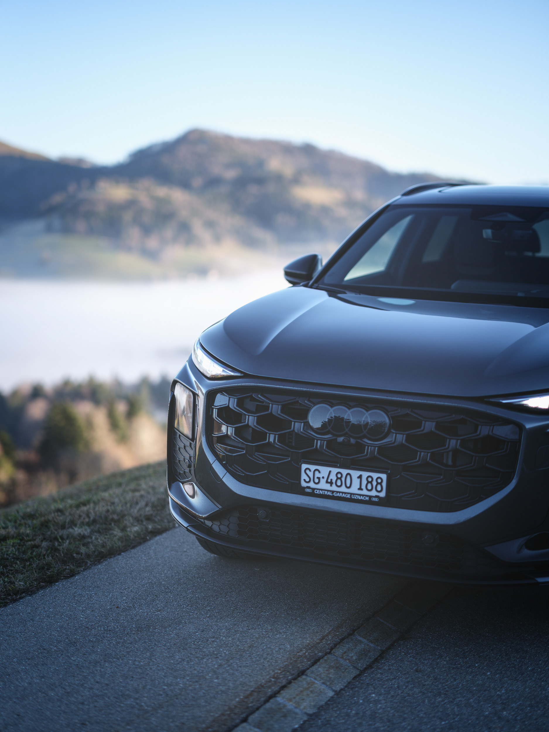Audi Q3 Front View – Modern SUV Design in Alpine Scenery