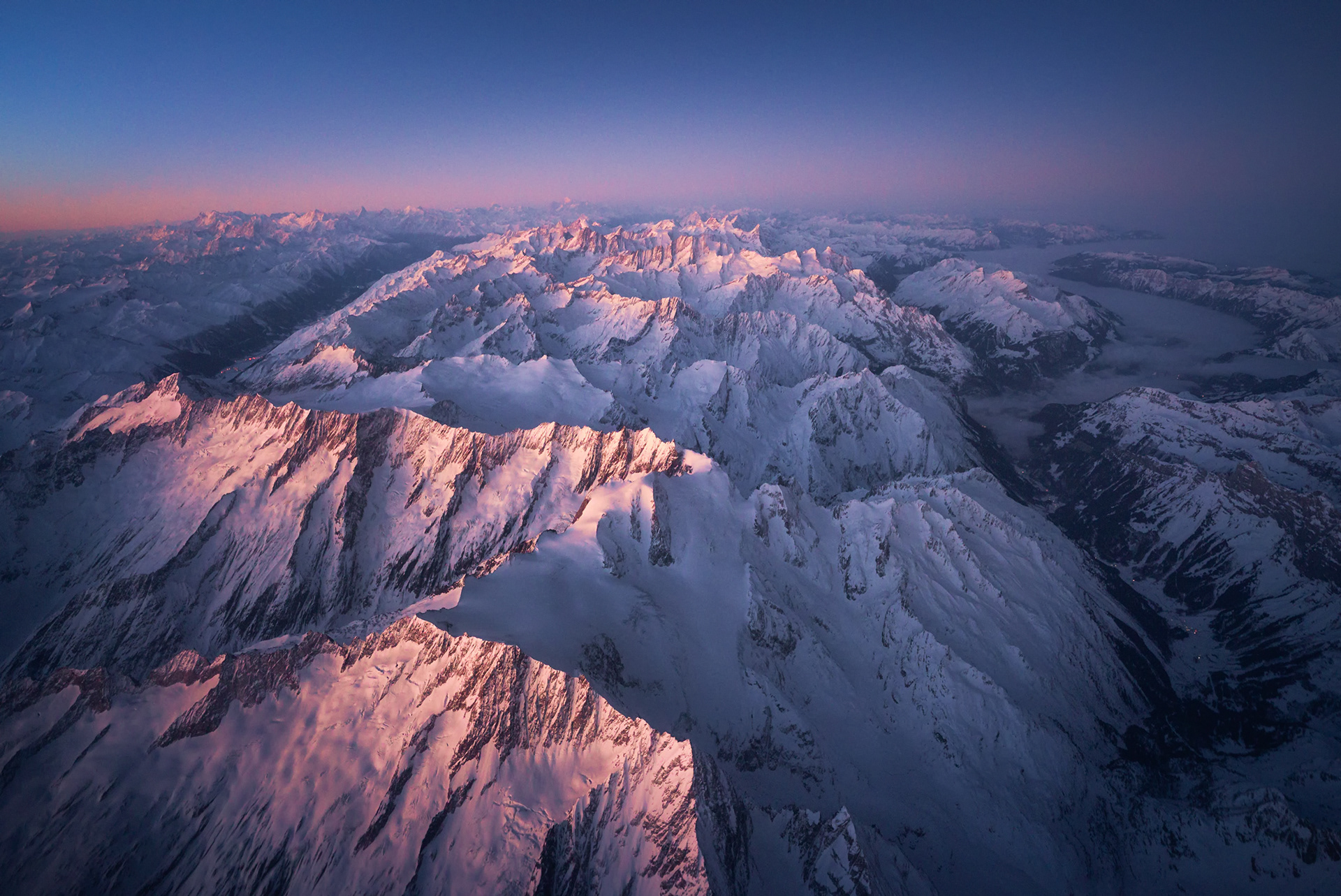 Rugged Alps Captured from the Sky