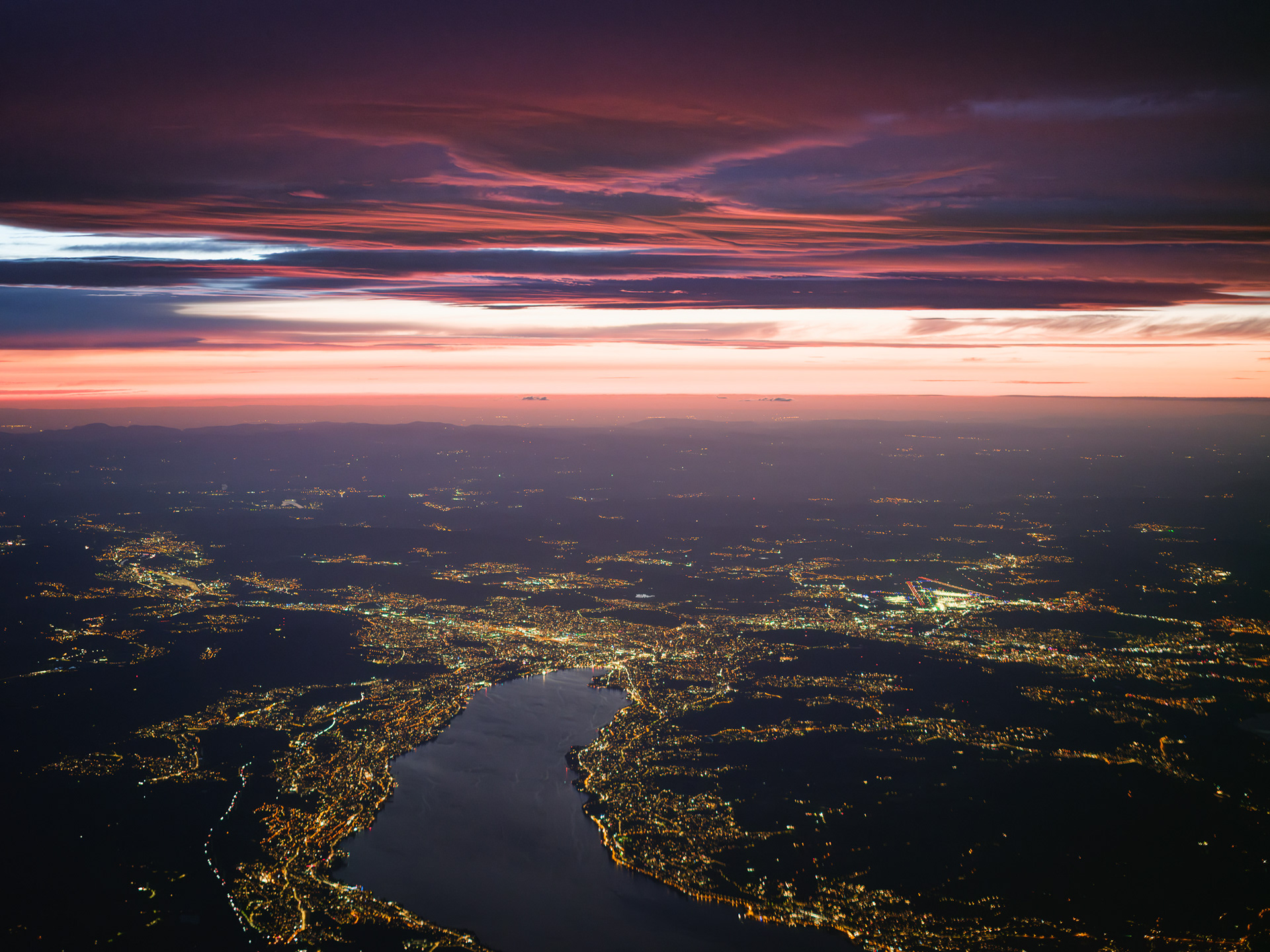 Lake Zurich Beneath a Painted Sky