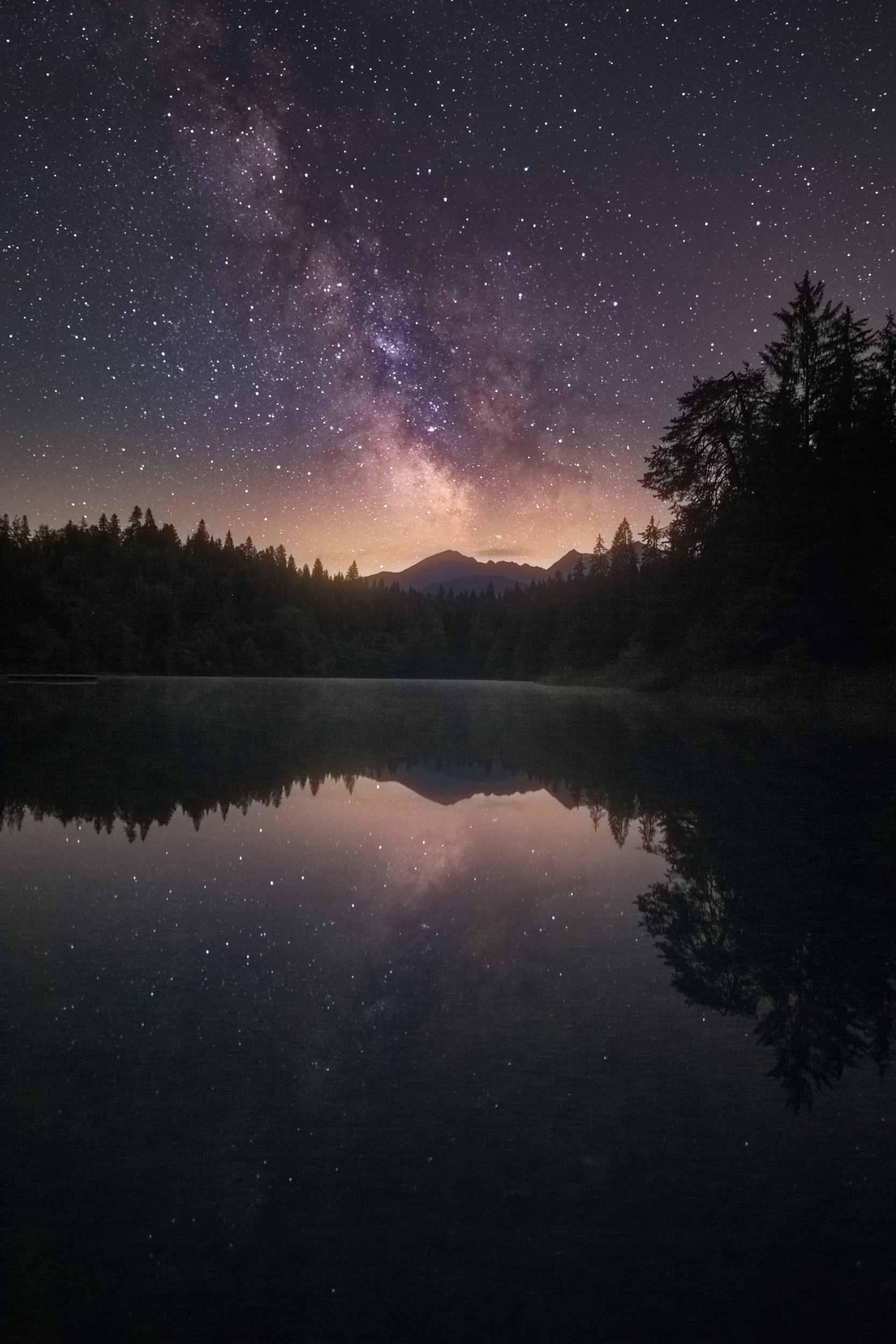 Crestaese Mountain Ridge at Night