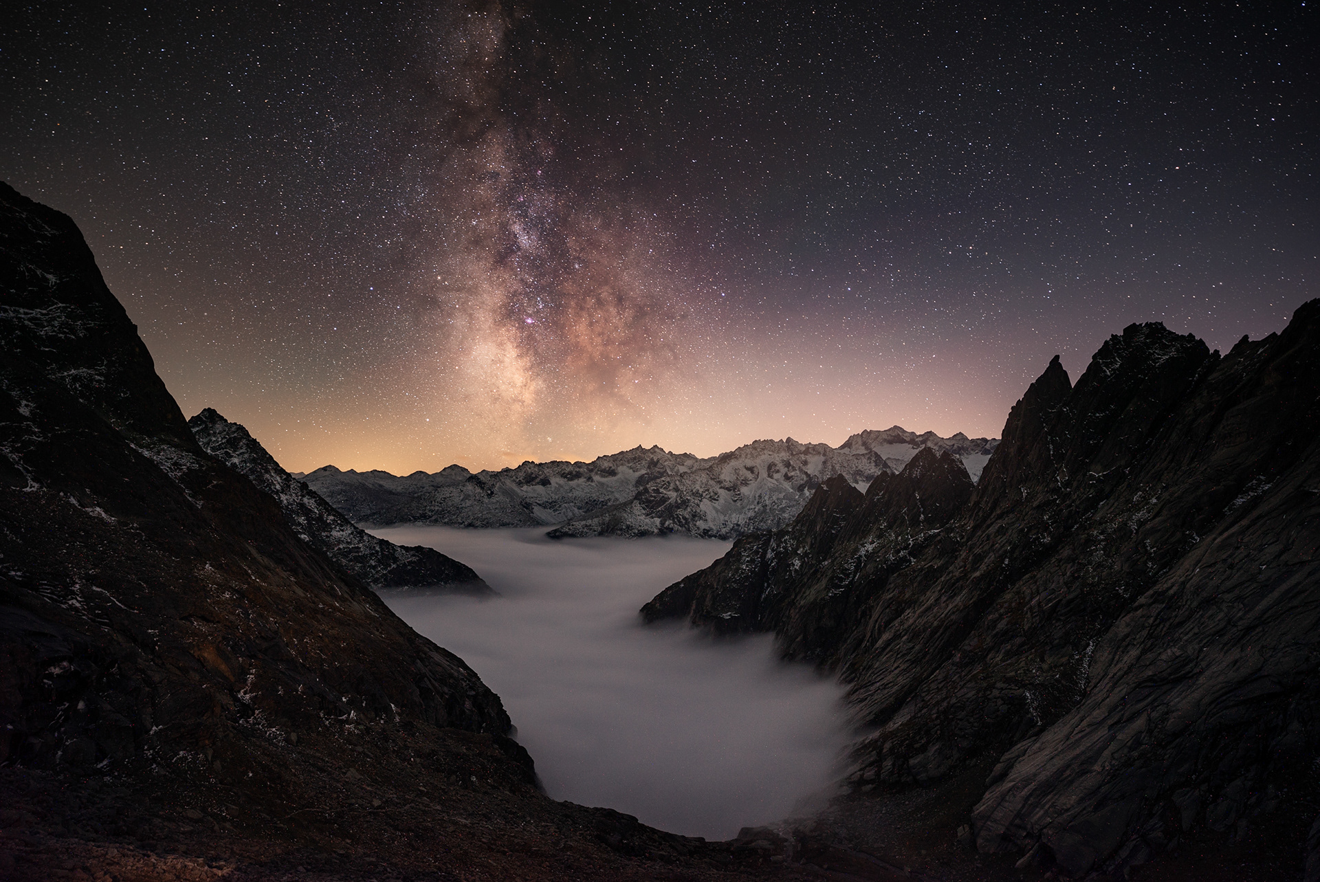 Milky Way Over Mountain Landscape