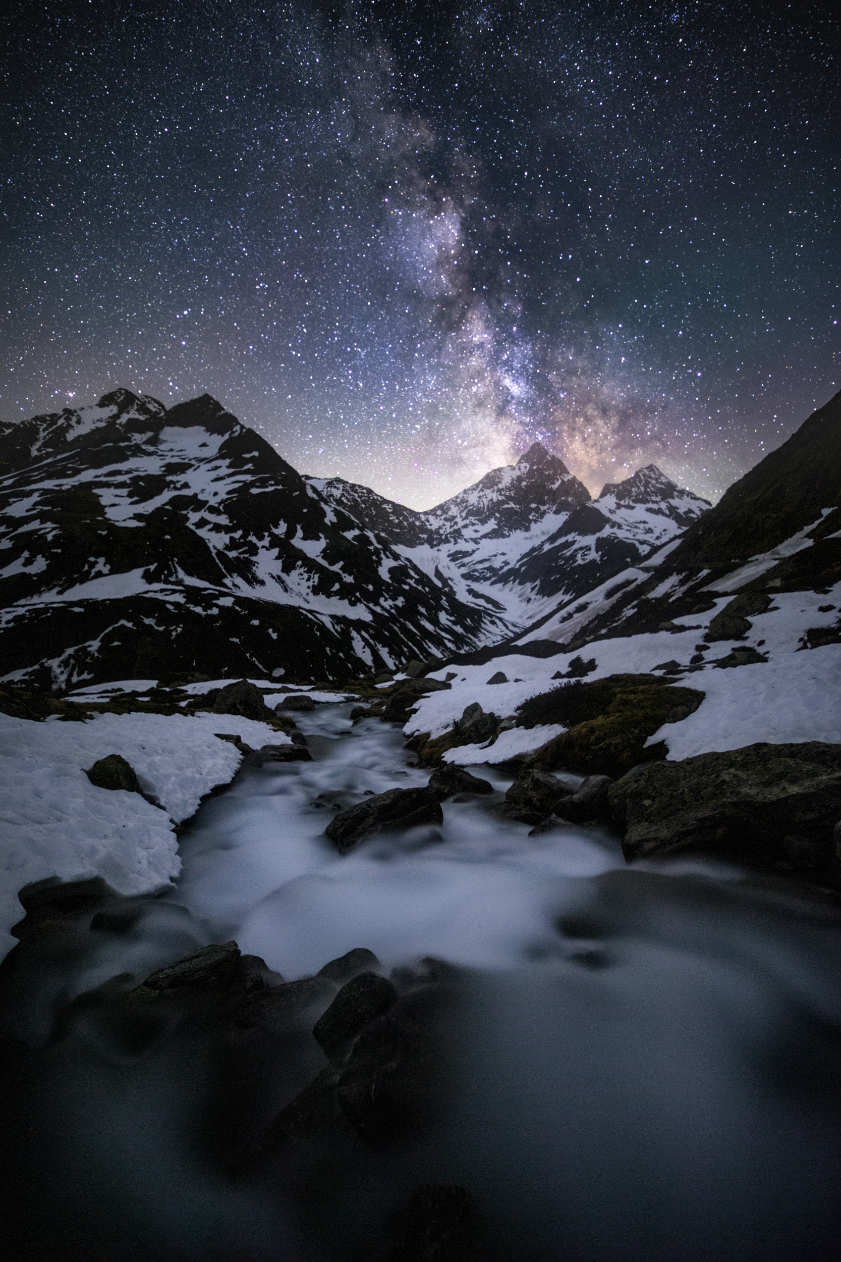 Milky Way Over Winter Mountains – Sustenbrüggli
