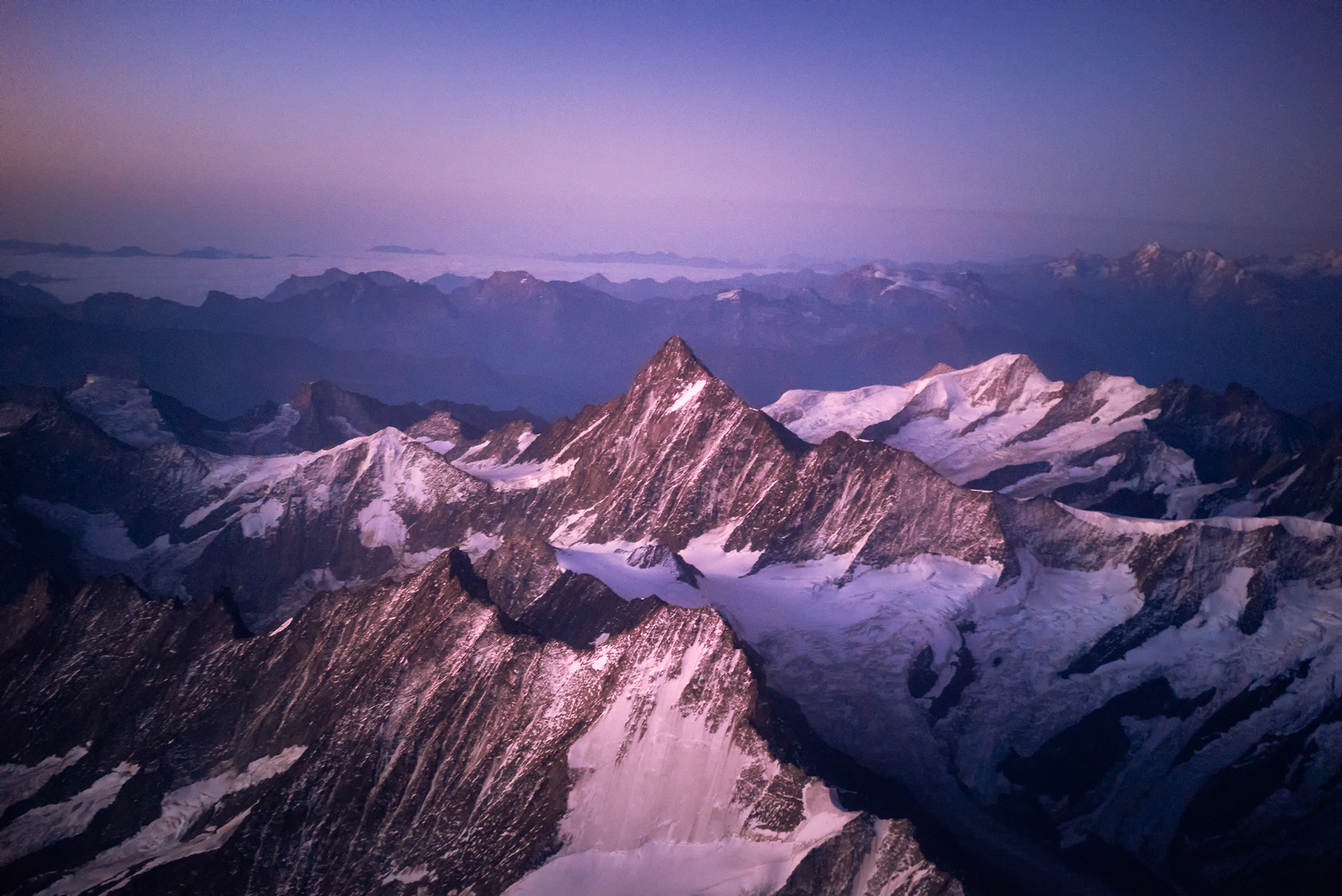 Snow-Capped Mountains from Above