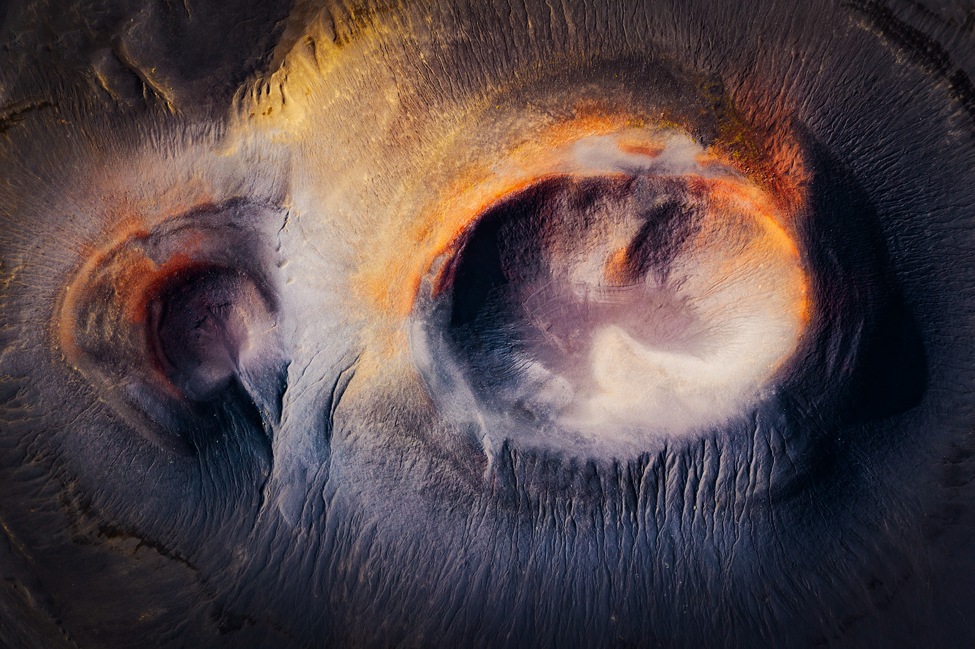 Volcano Crater from Above – Aerial Drone View in Iceland
