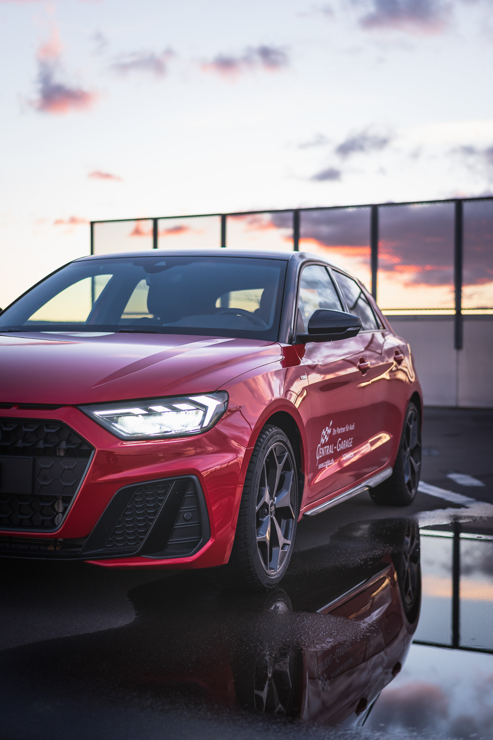Audi A1 Sportback Front Perspective at Golden Hour