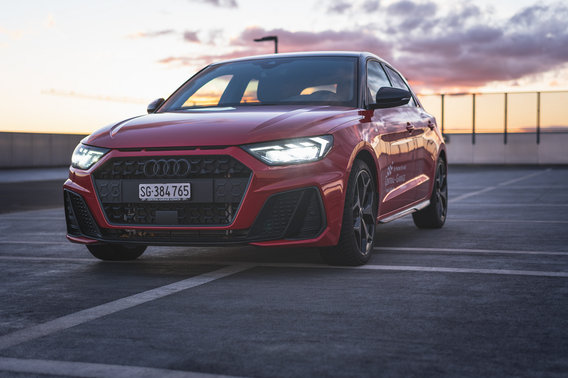 Audi A1 Sportback Dynamic Side View at Golden Hour