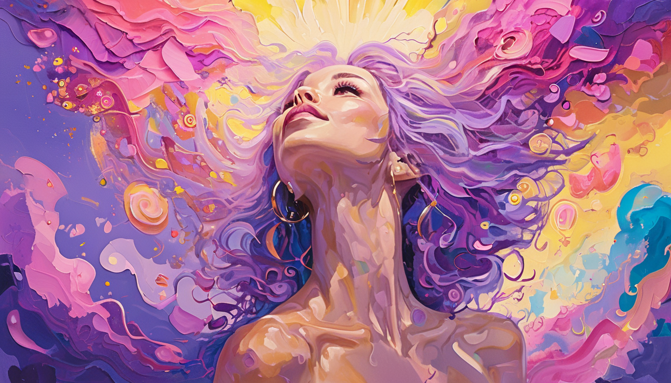 singing, creativity, social works, sunny, busy, leader, female, pink, purple. With the aspect dyscalculia