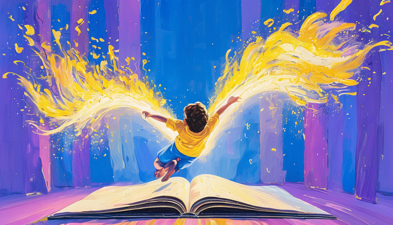 sport, reading, social, active, energetic, enthousiastic, positive, yellow. with the aspect dyslexia
