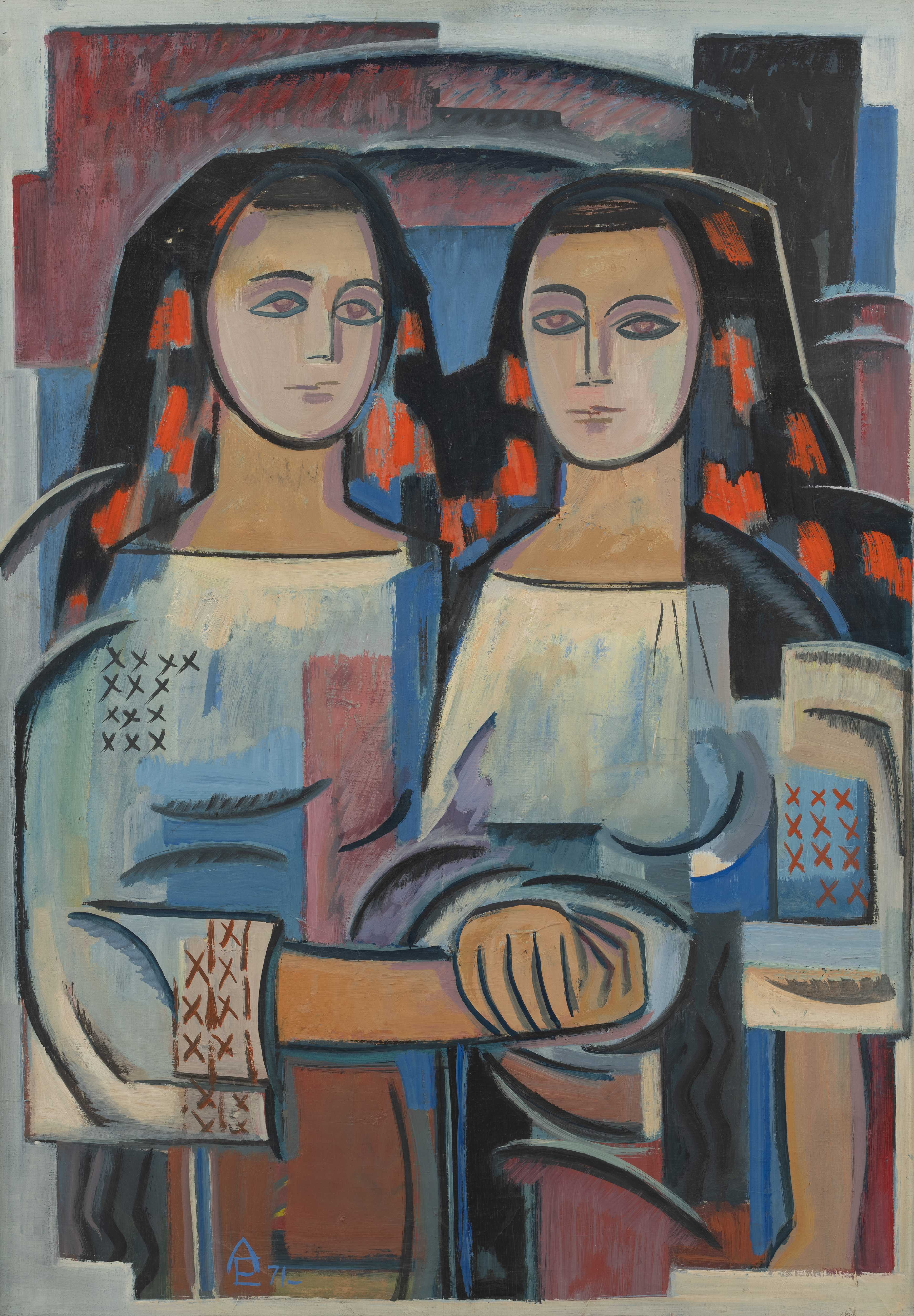 Emilia Apostolescu - Suratele - ulei pe pânza, 69.3x98.2 cm