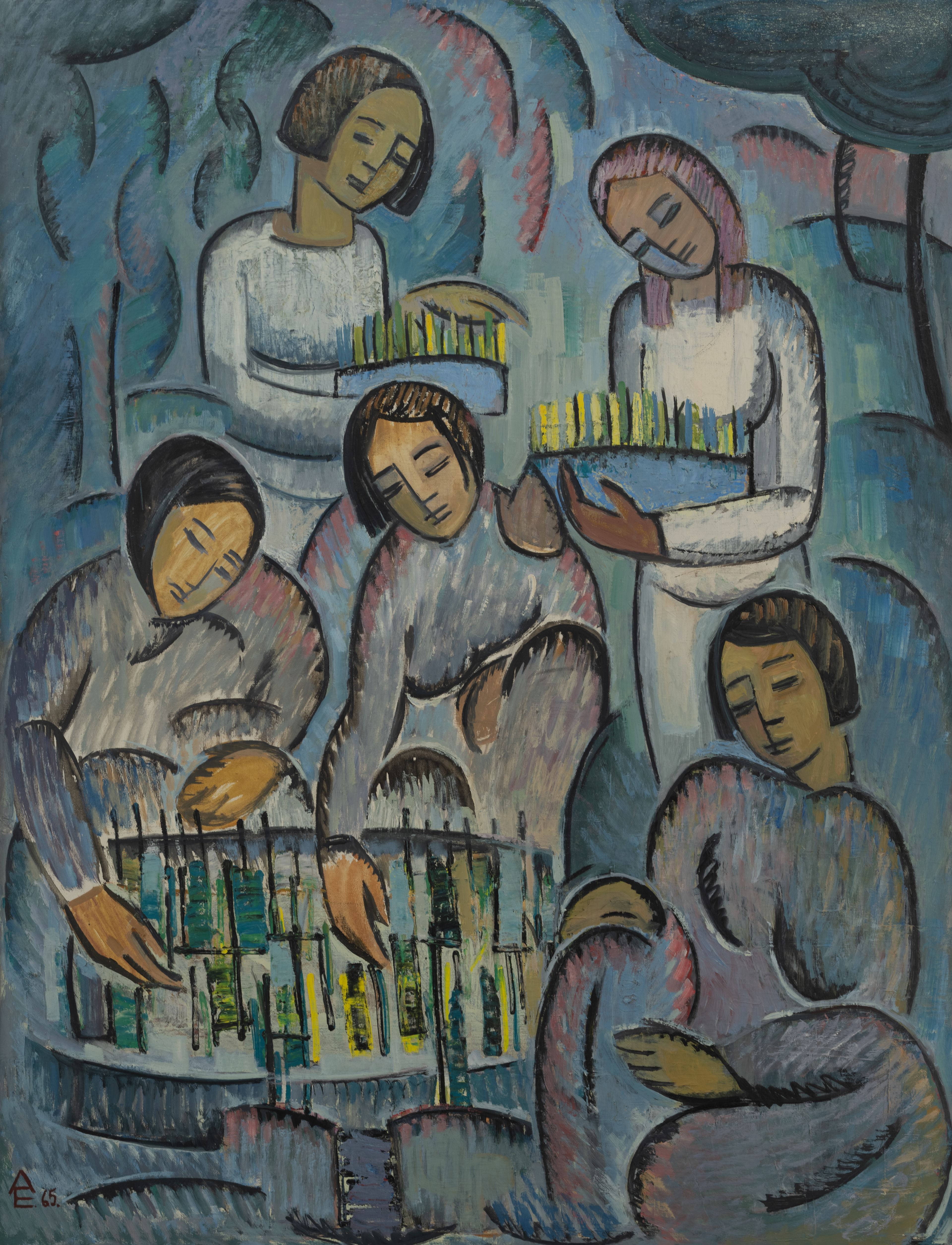 Emilia Apostolescu - Sera - ulei pe pânză, 100x130.5 cm