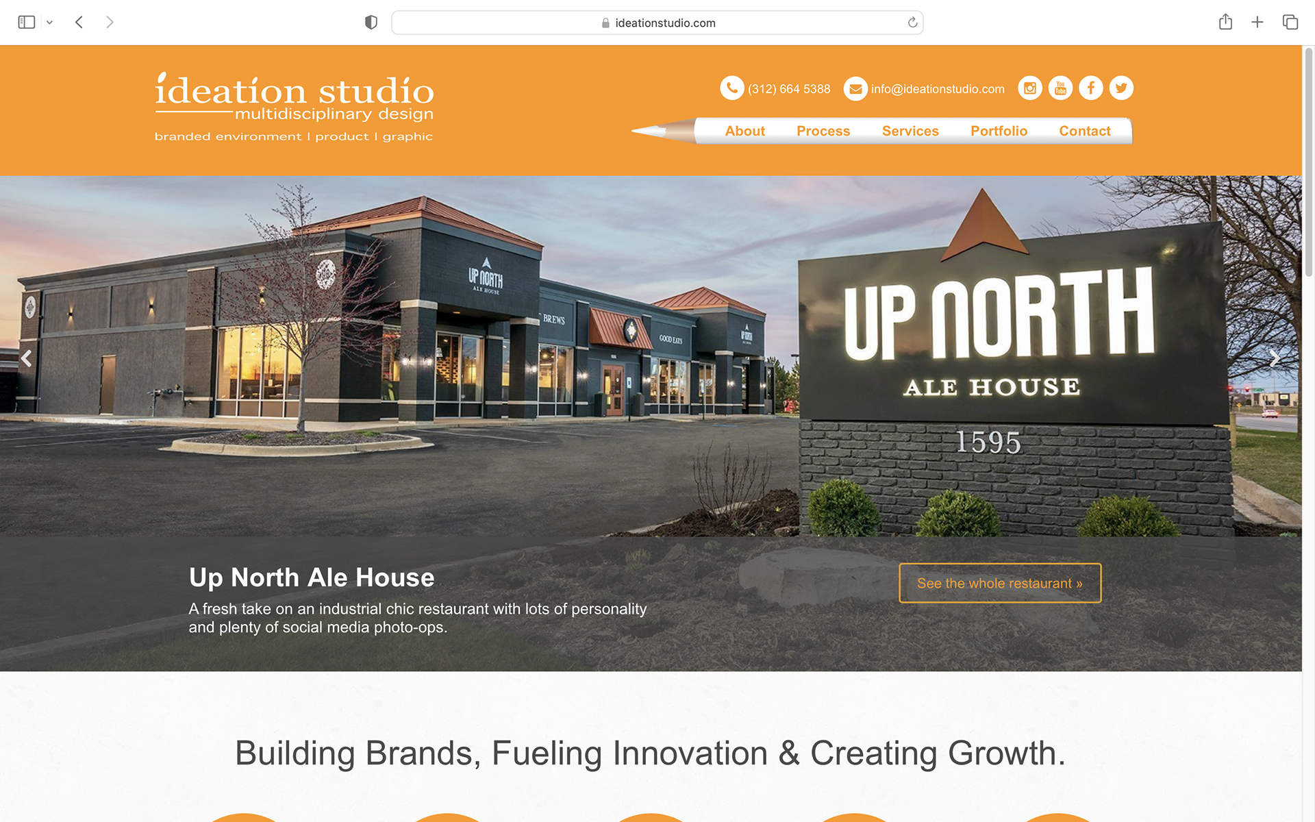 New slide on the Home Page slideshow, highlighting a new project added to the Portfolio, including a button to take you directly to the details of that project.