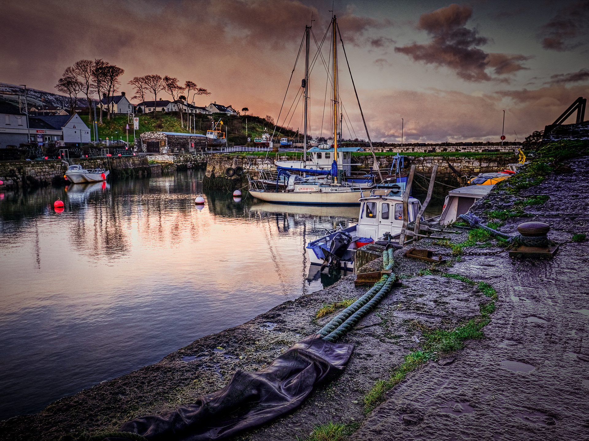 Carnlough Harbour Sunset