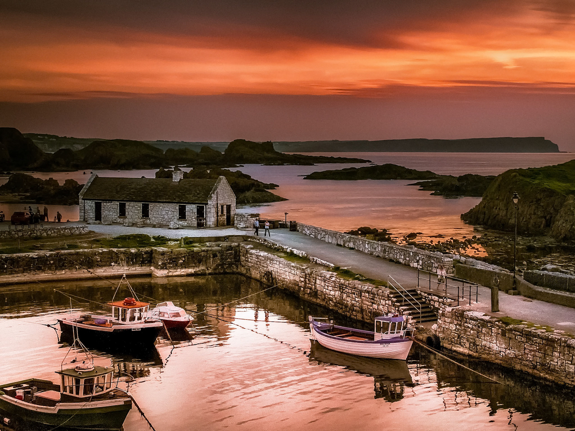 Sunset Over Ballintoy, County Antrim