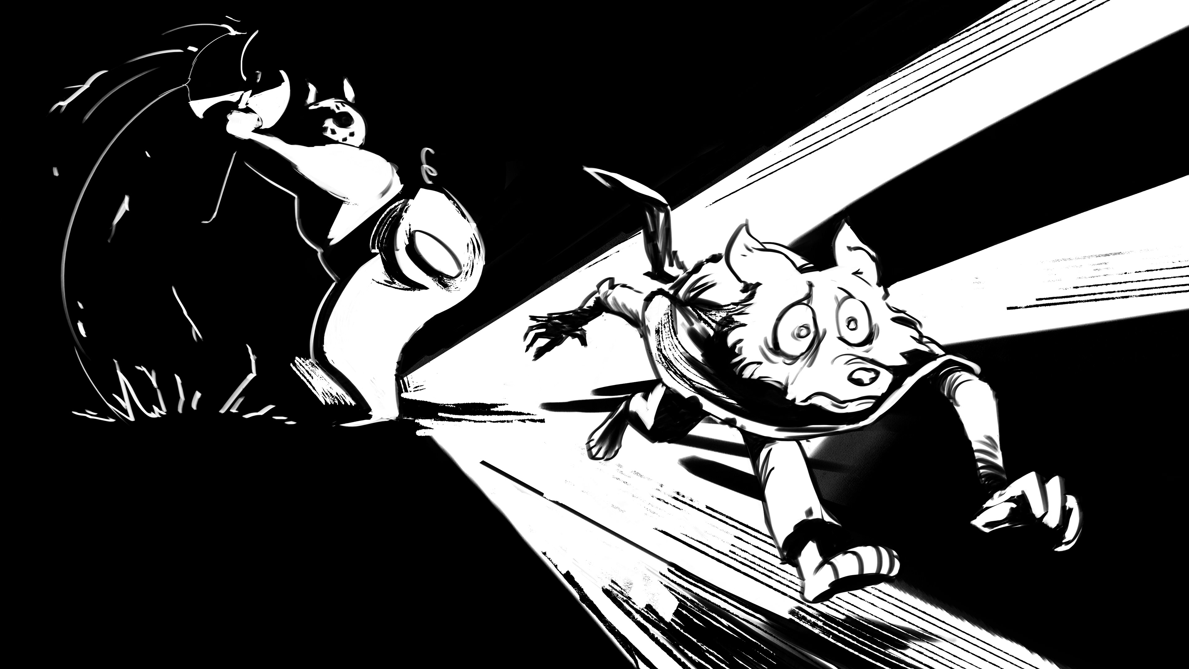 Three Little Pigs animatic storyboard 4