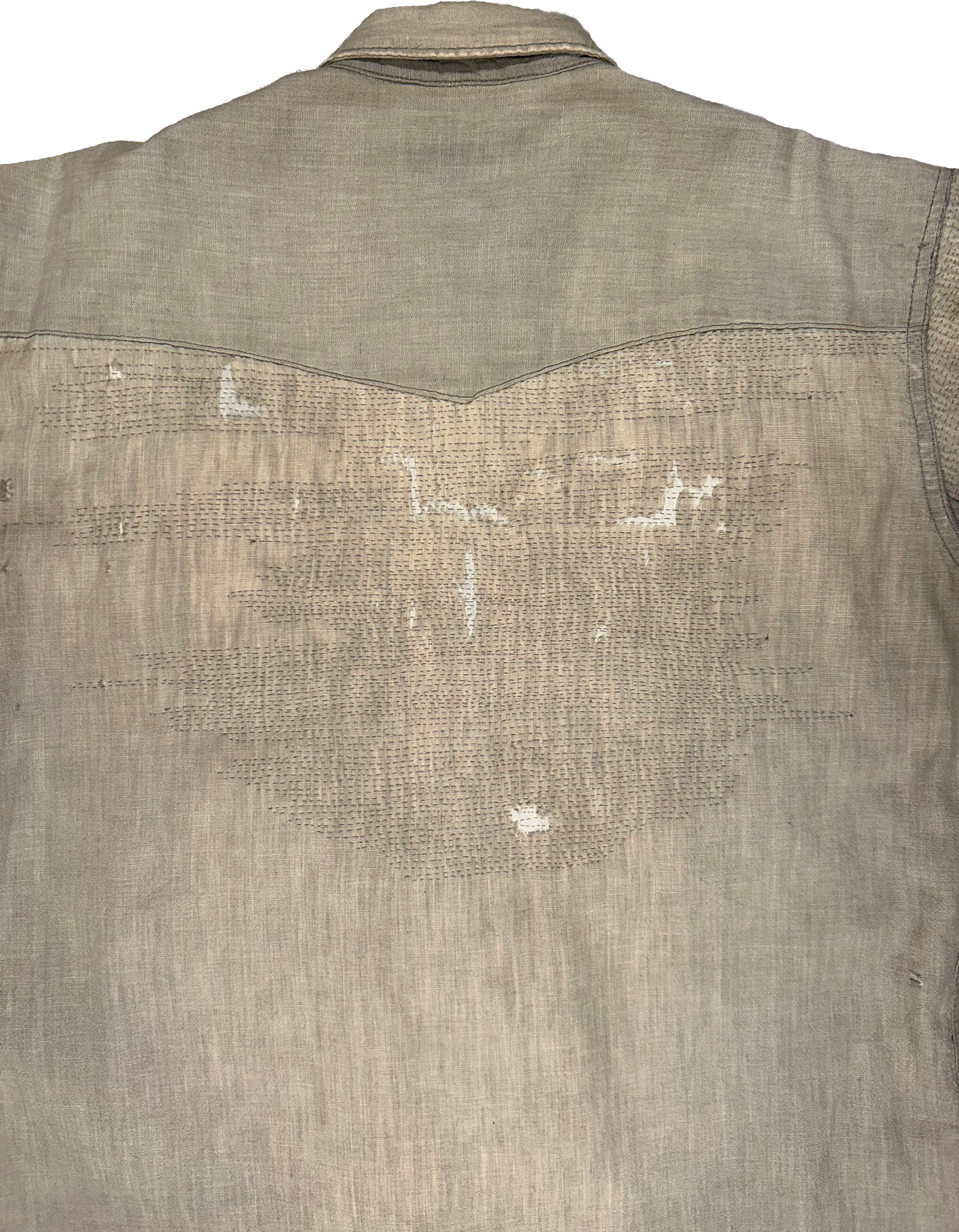 Rows of Running Handstitch to Reinforce Dry-rot