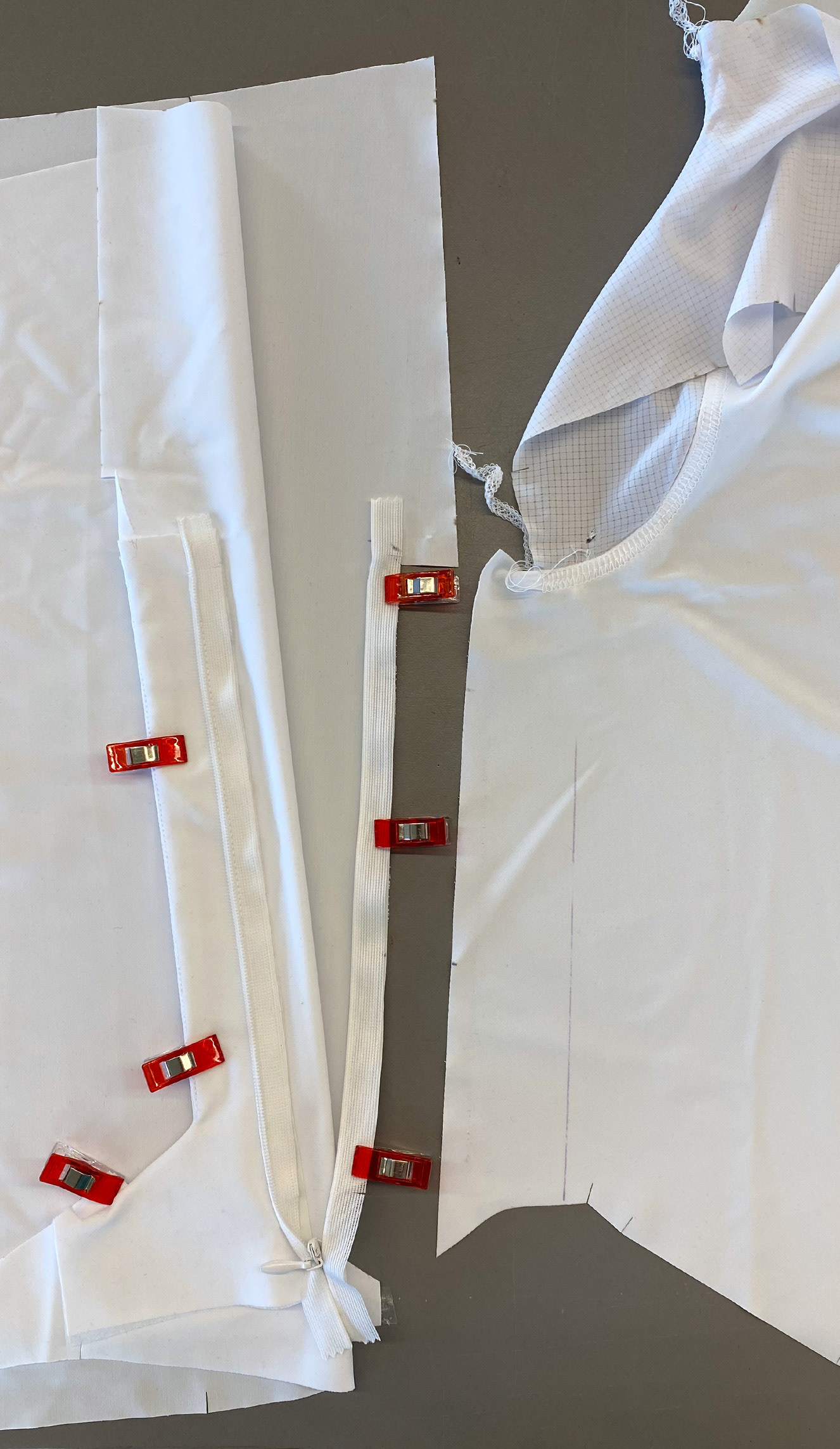 Proto 1: Hand pocket layers during sample construction.