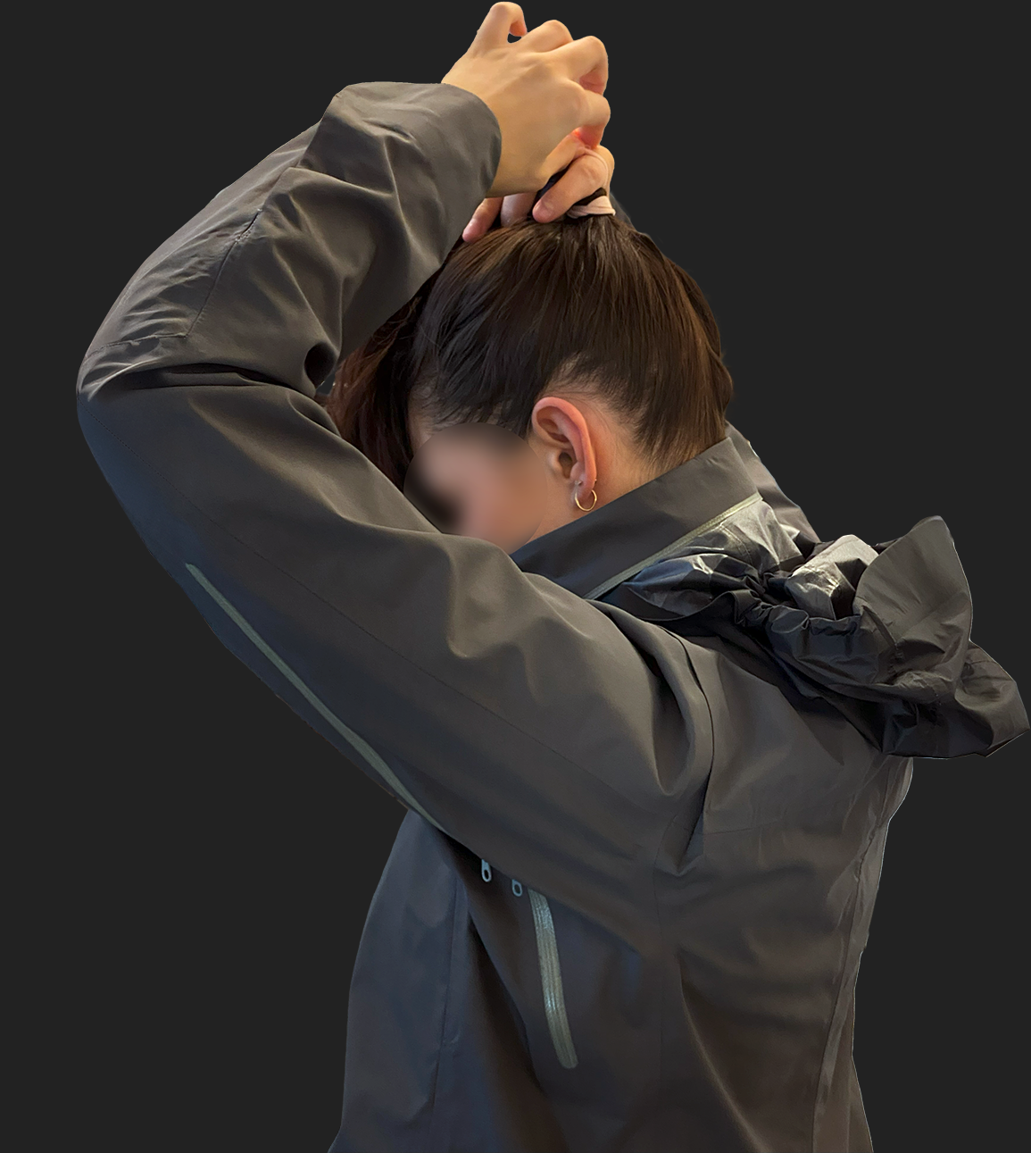 3/4 Rear view of left shoulder bi-swing articulation.