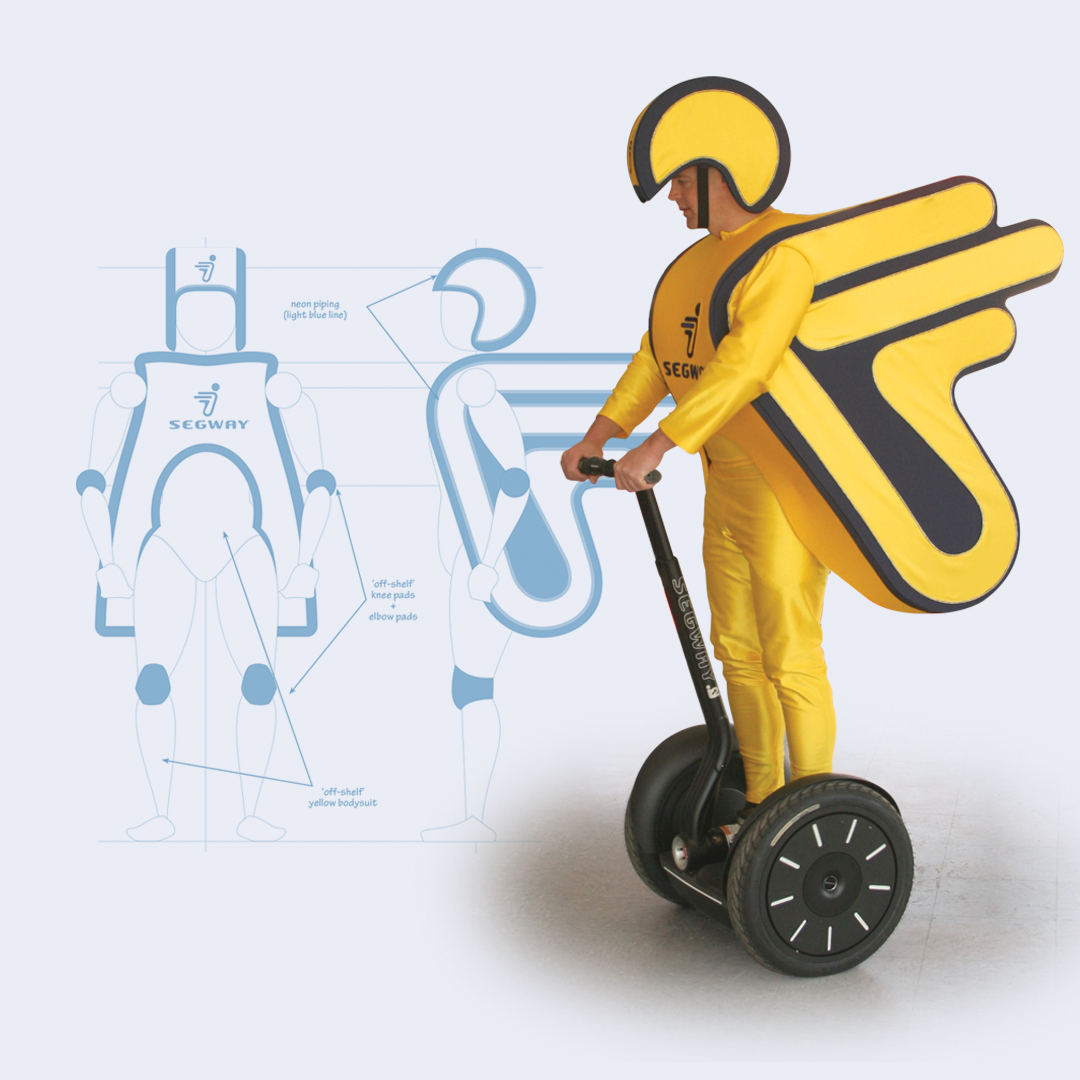 Worked with Segway Corporate to create several custom logo suits for use at events.