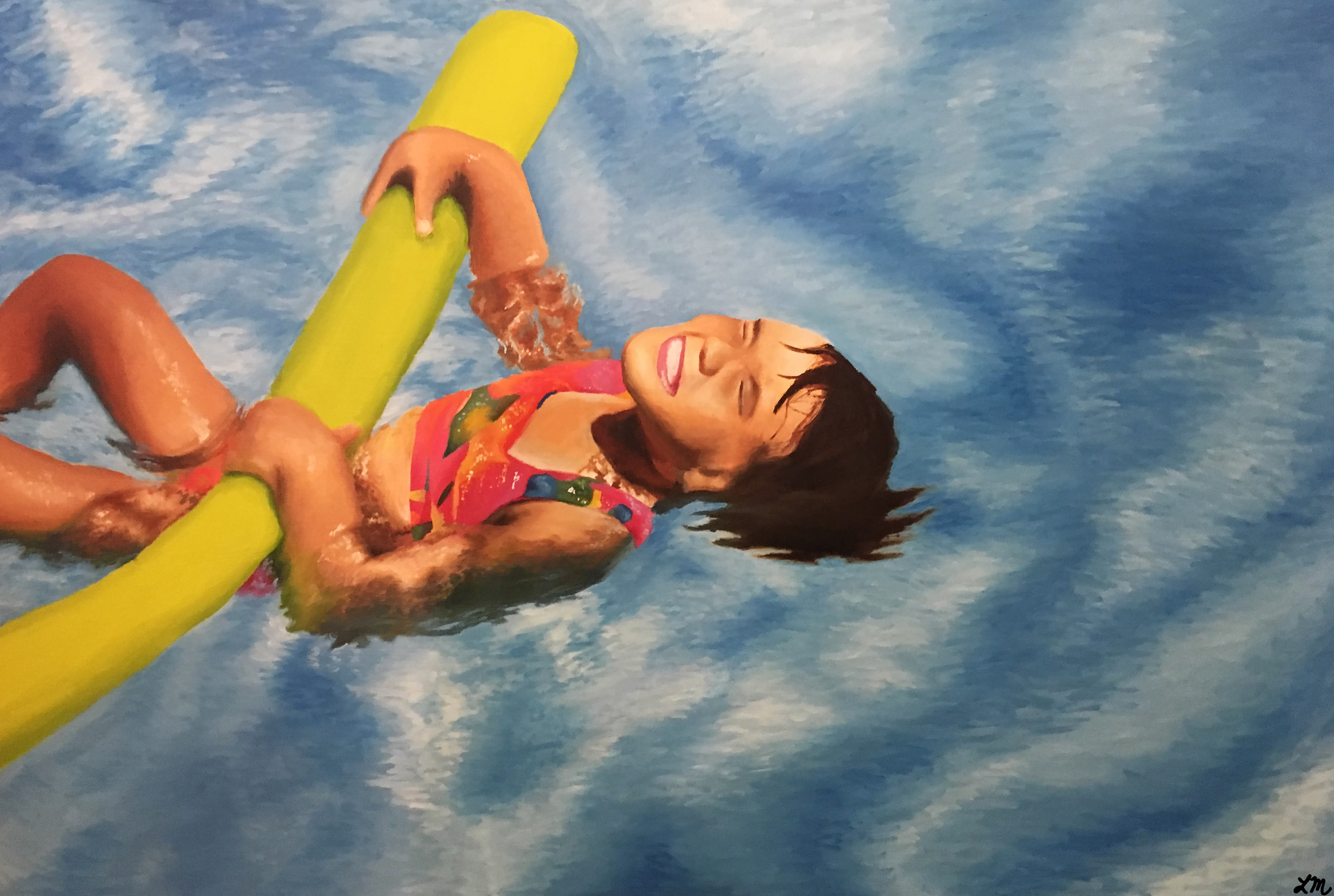 "Backstroke", Oil on canvas, 24x36