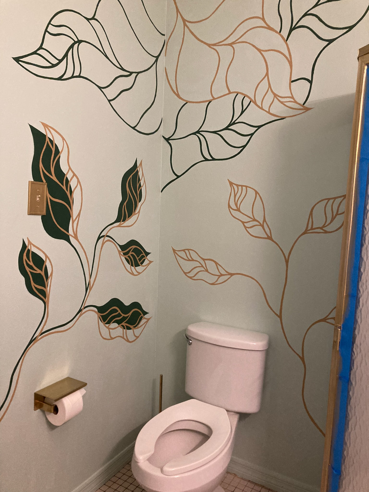 1730 Salon bathroom mural