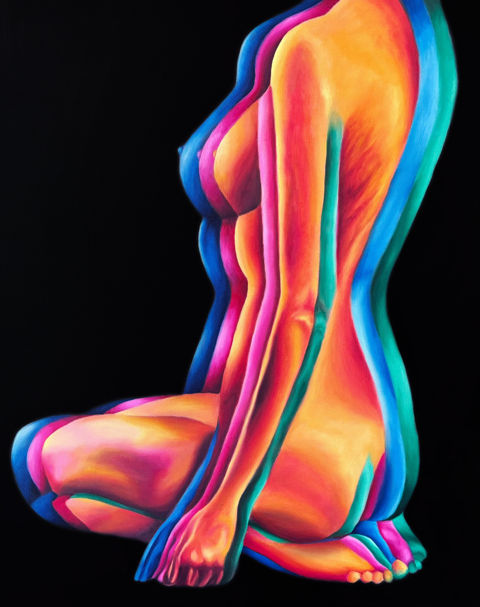 "Kneel", Oil on canvas, 24x30