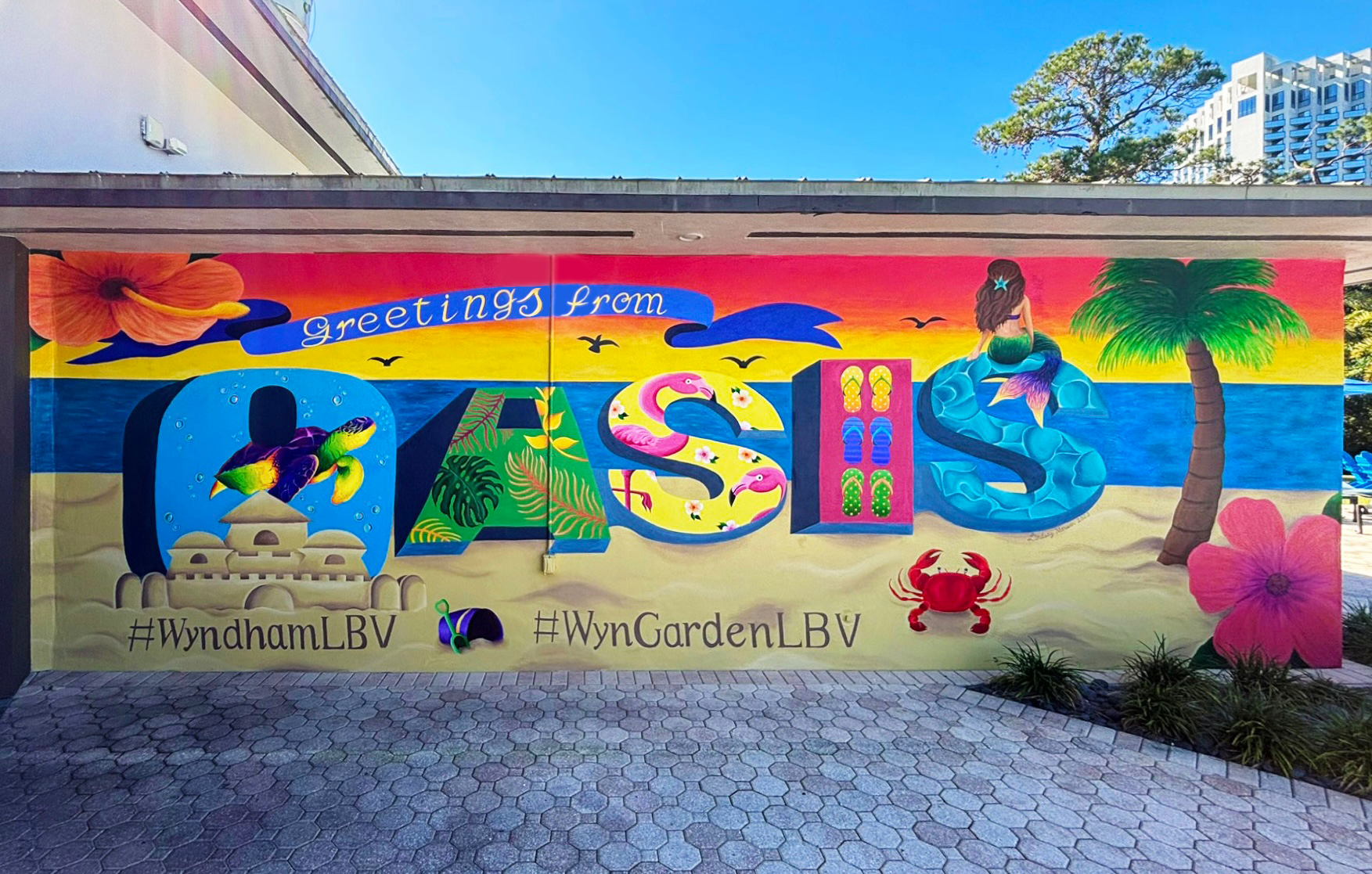 Wyndham Lake Buena Vista Disney Springs Resort Pool Area mural