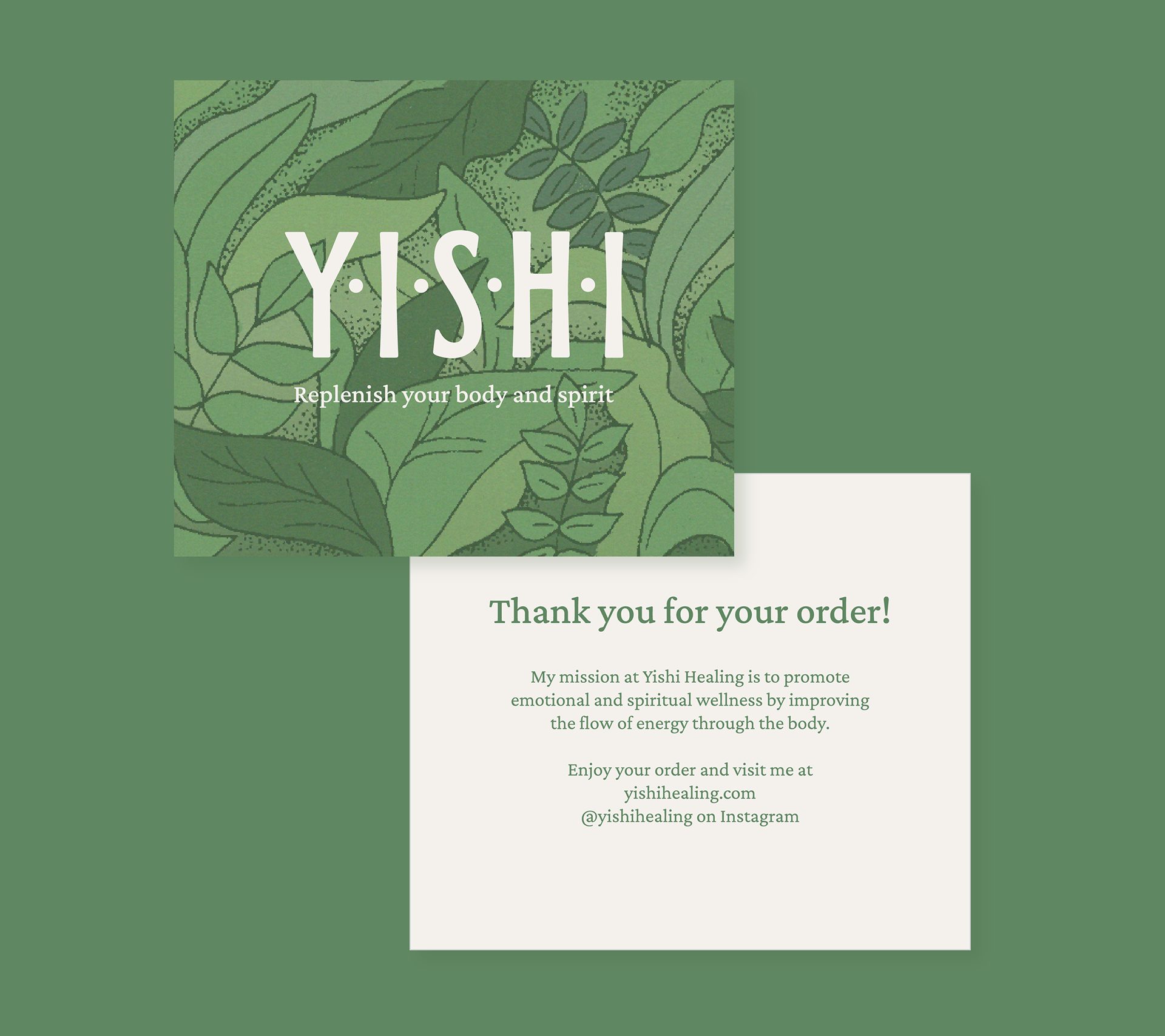 Logo and illustrations for a small wellness business Yishi