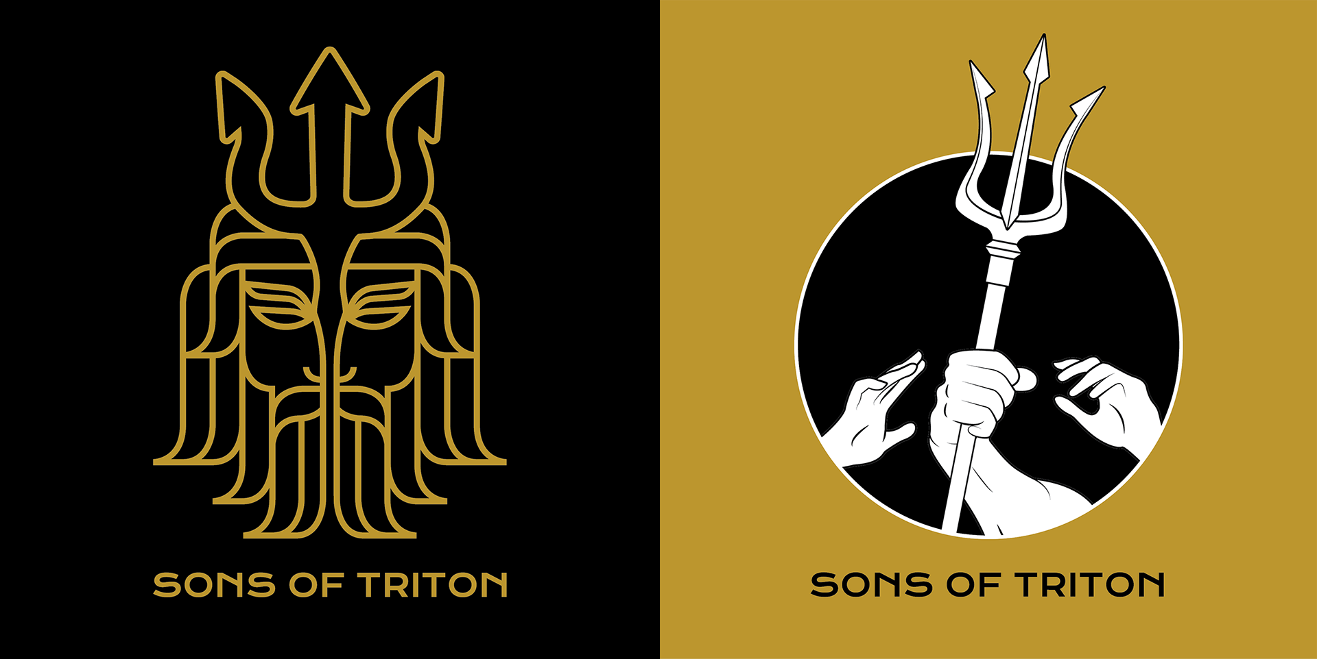 Logo designs for Sons of Triton, a diving equipment startup in Singapore