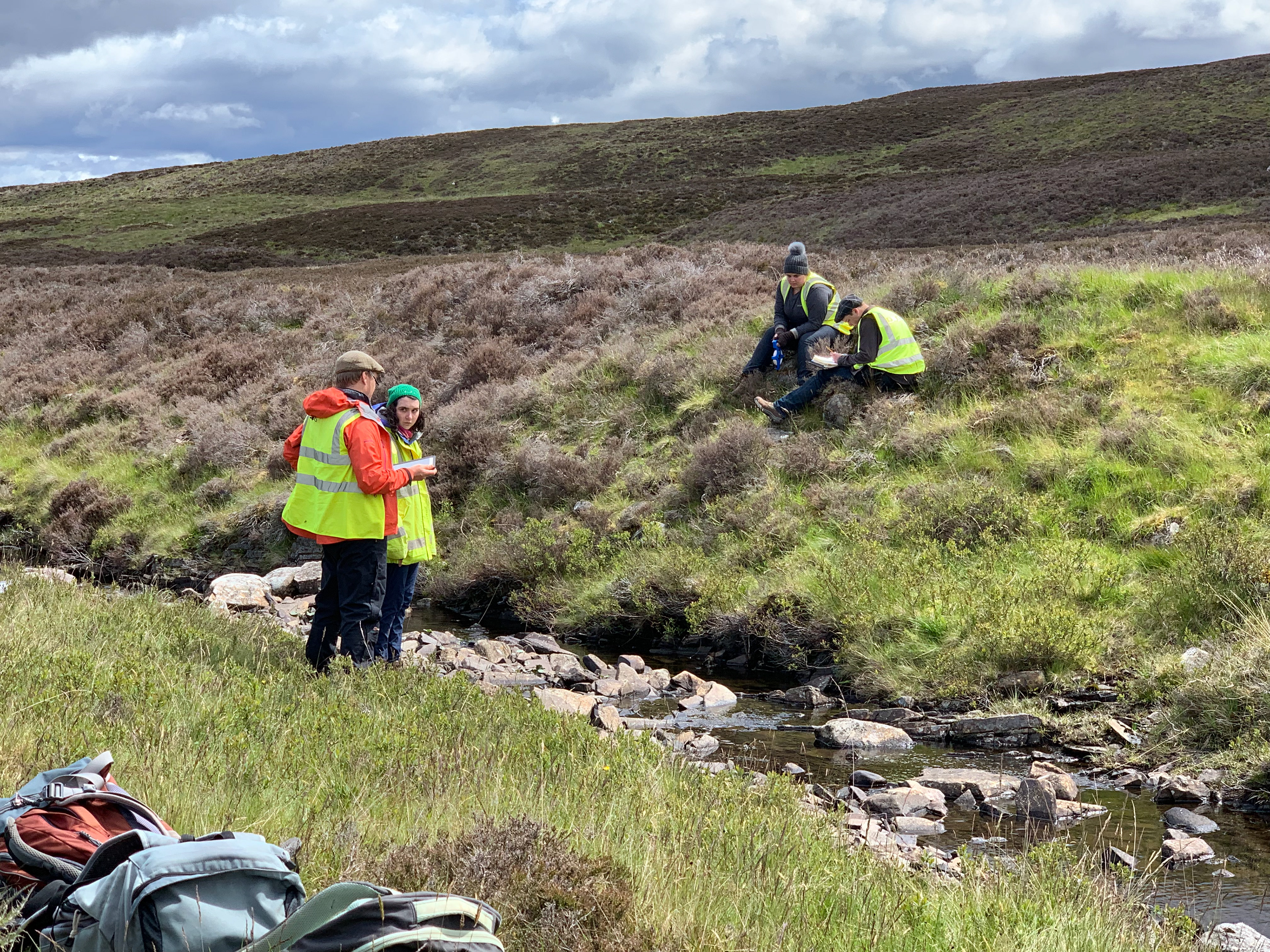 Documenting bridge remains along Wade's Road (Trinafor).