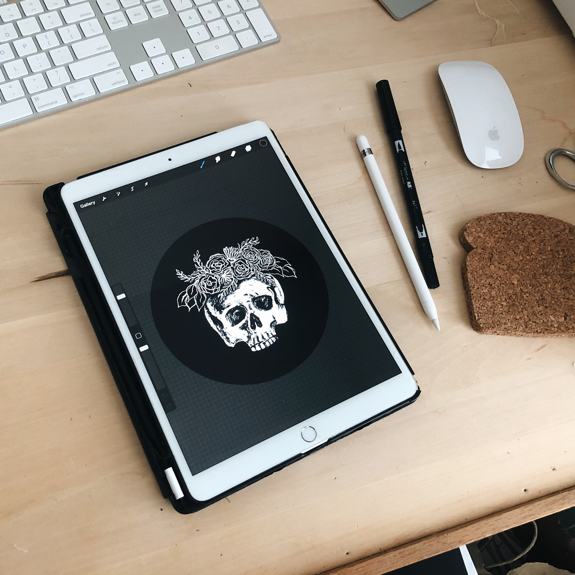 Floral Skull Illustration