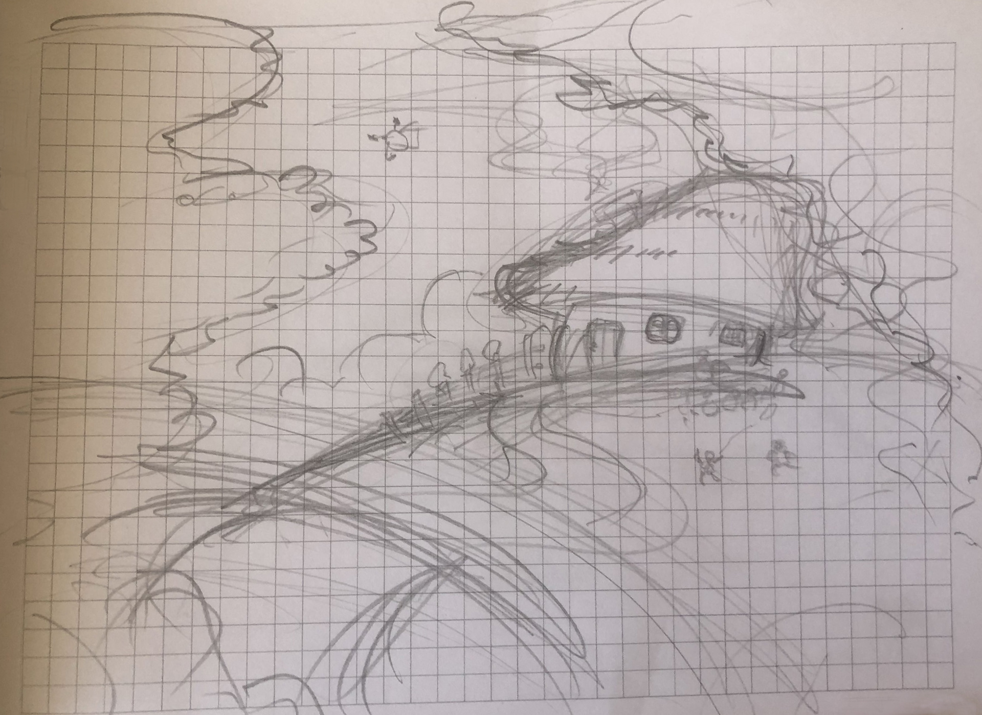 Rough pencil sketch