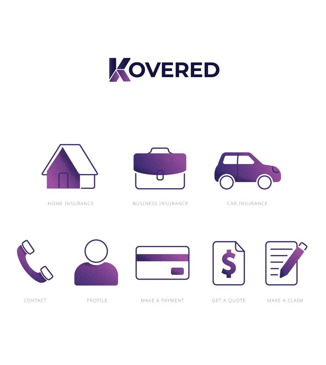 Kovered Insurance icons