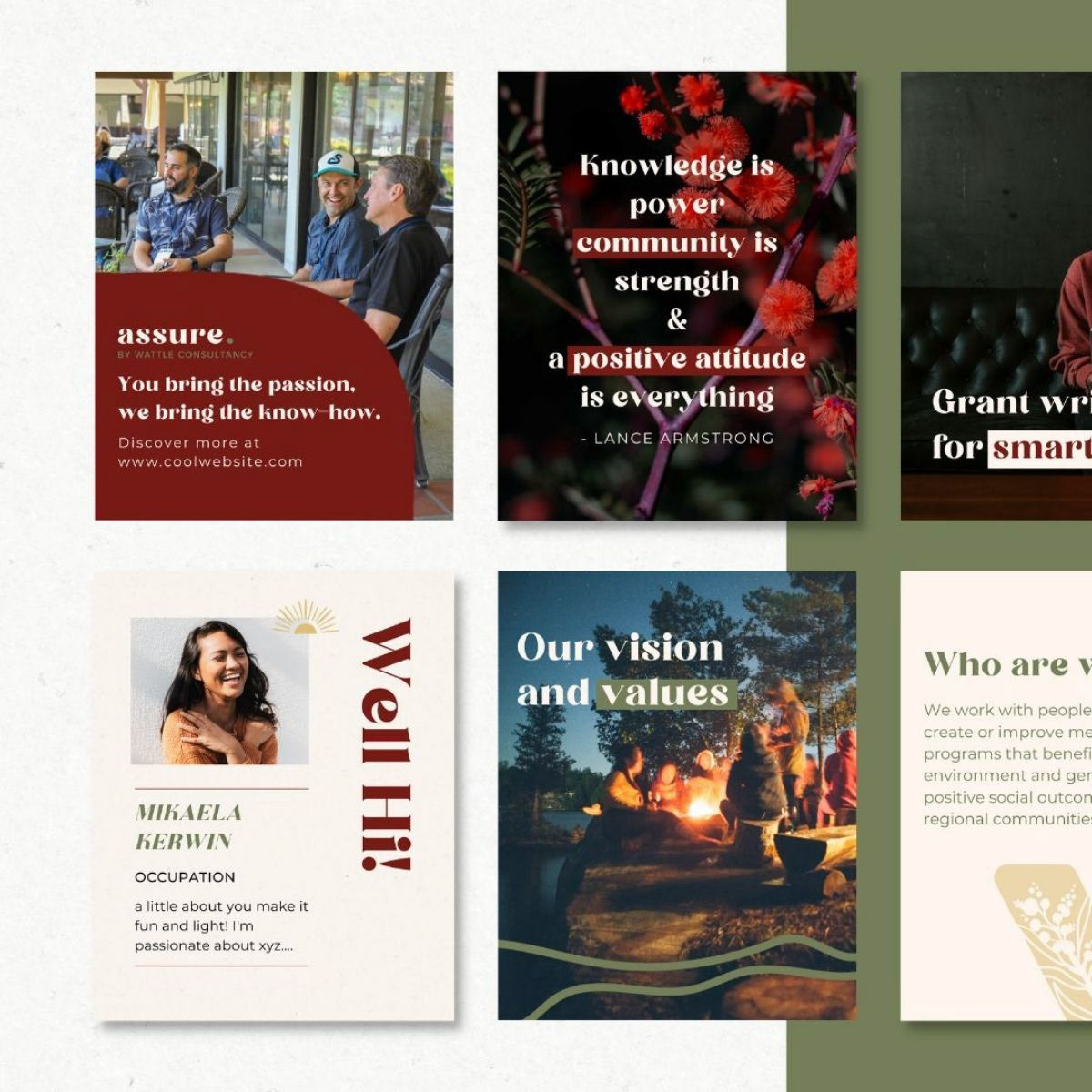Wattle consultancy social templates