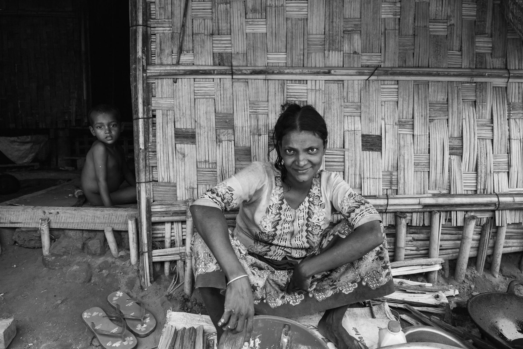Ohn Taw Gyi IDP Camp for stateless Rohingy displaced following the 2012 inter ethnic violance. Sittwe township, Rakhine, Myanmar, May 2016