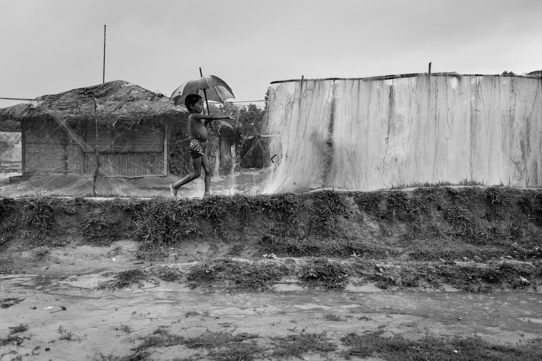 Rohingya refugee camp during monsoon, Shamplapur, Bangladesh, June 2015