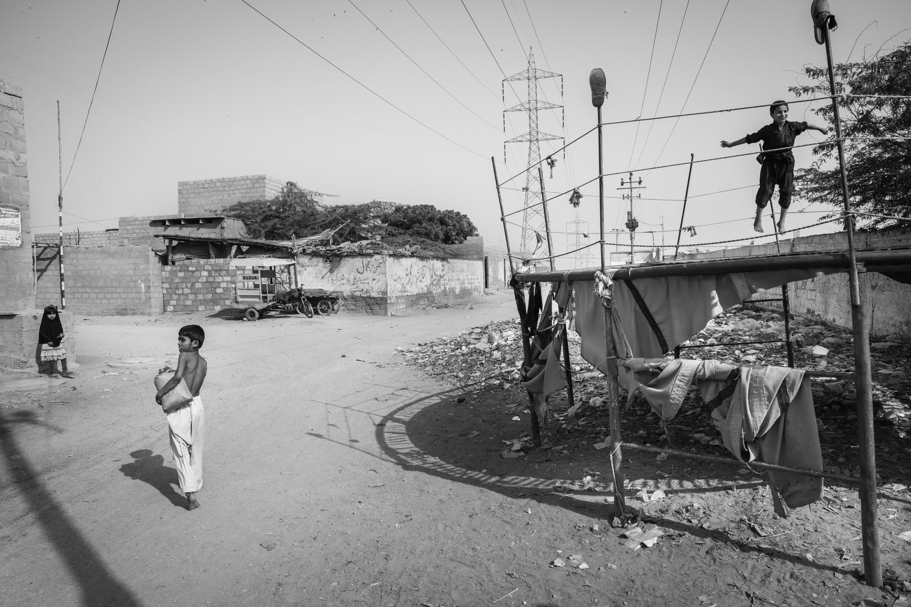 Rohingya neighbourhood in Karachi, Hundred Quarters in Landhi, Pakistan, December 2016
