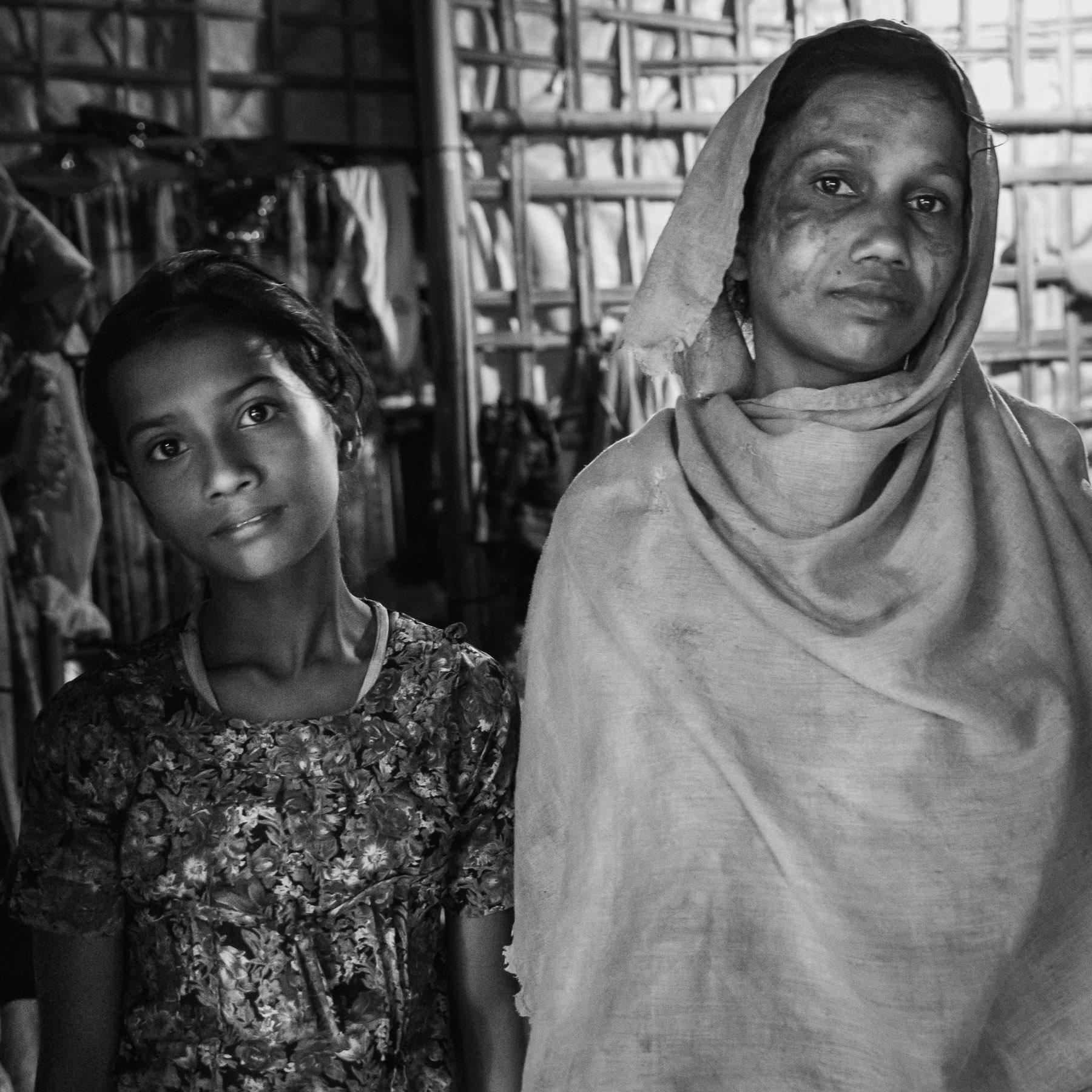 Momtaj Begum, 35 years old and her sole surviving child, Ruziya, 7 years old from Tula Tuli in Rakhine, Myanmar. Both were victims of atrocities committed by Tatmadaw, the Myanmar military back in 2017. I met them twice before in 2017 and 2018 when documenting the exodus of nearly one million Rohingya from their homeland. More than 5 years after the genocidal campaign orchestrated by Tatmadaw under the watch of the defunct civilian government, no one has been held accountable yet. Rohingya refugee camps in Cox's Bazar, Bangladesh, September 2022