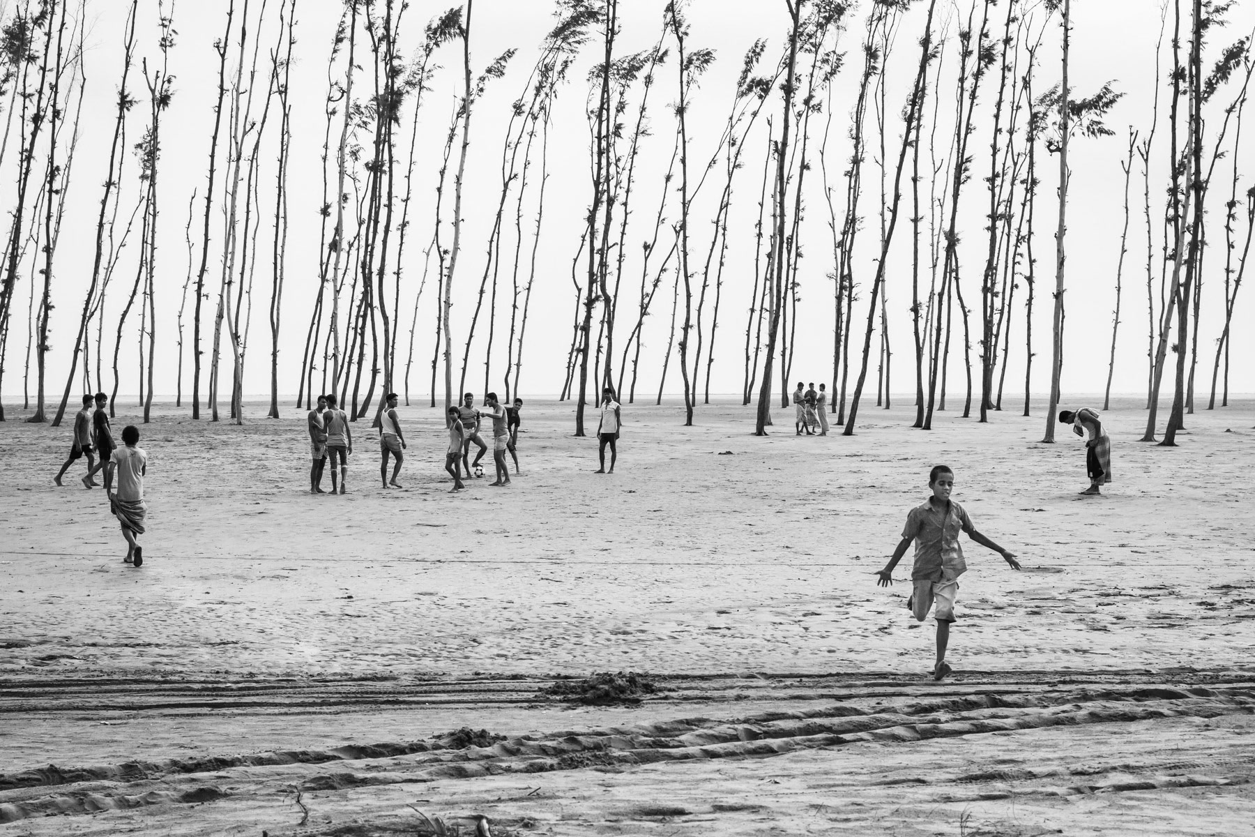Late afternoon games at the beach near Nazarir Tek settlement for un-registered Rohingya refugees. Cox's Bazar, Bangladesh, May 2016