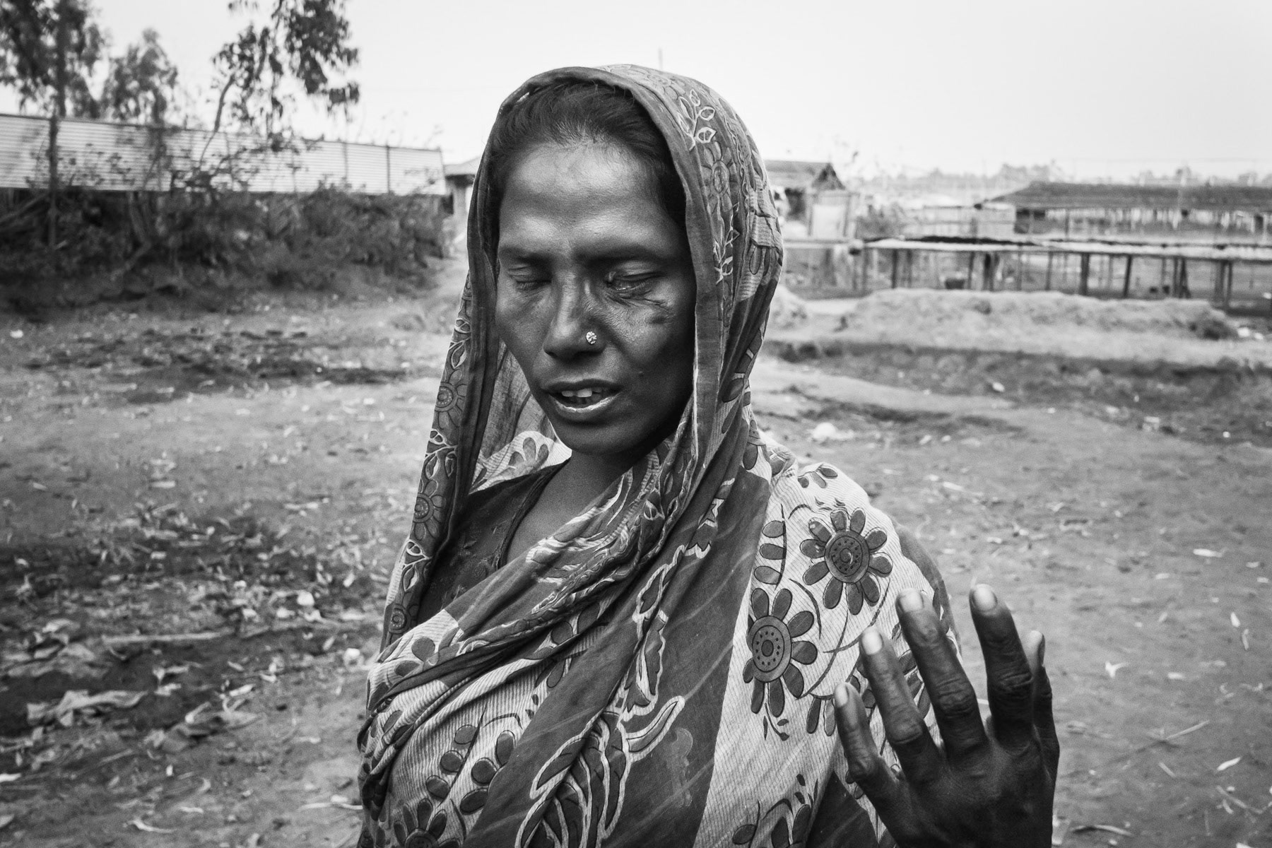 Victim of torture who has recently fled from Myanmar after her husband has been taken away by the army. She has no news if her husband is still alive. Najirar Tak, Cox's Bazar, Bangladesh, February 2017