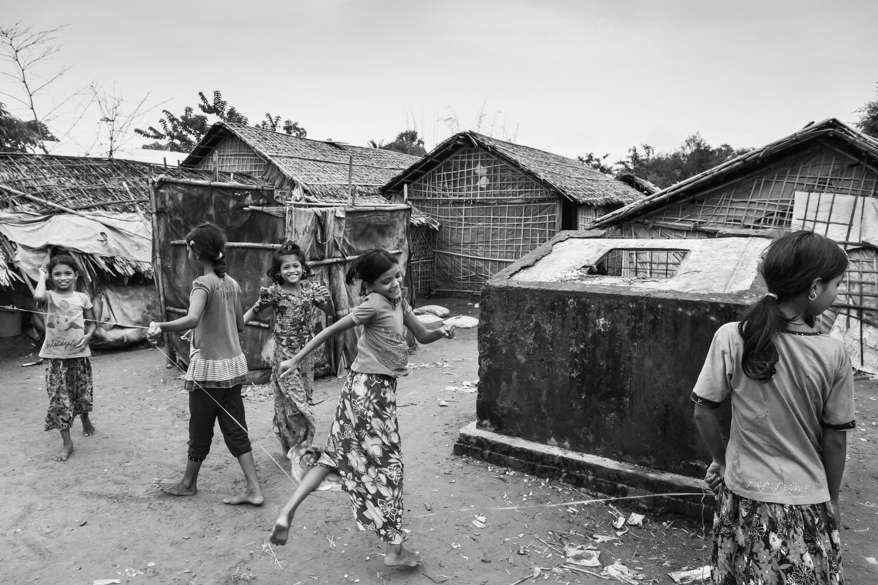 Children playing, Thau Chaung camp for the forcibly displaced Rohingya community from Sittwe township, Myanmar, October 2016