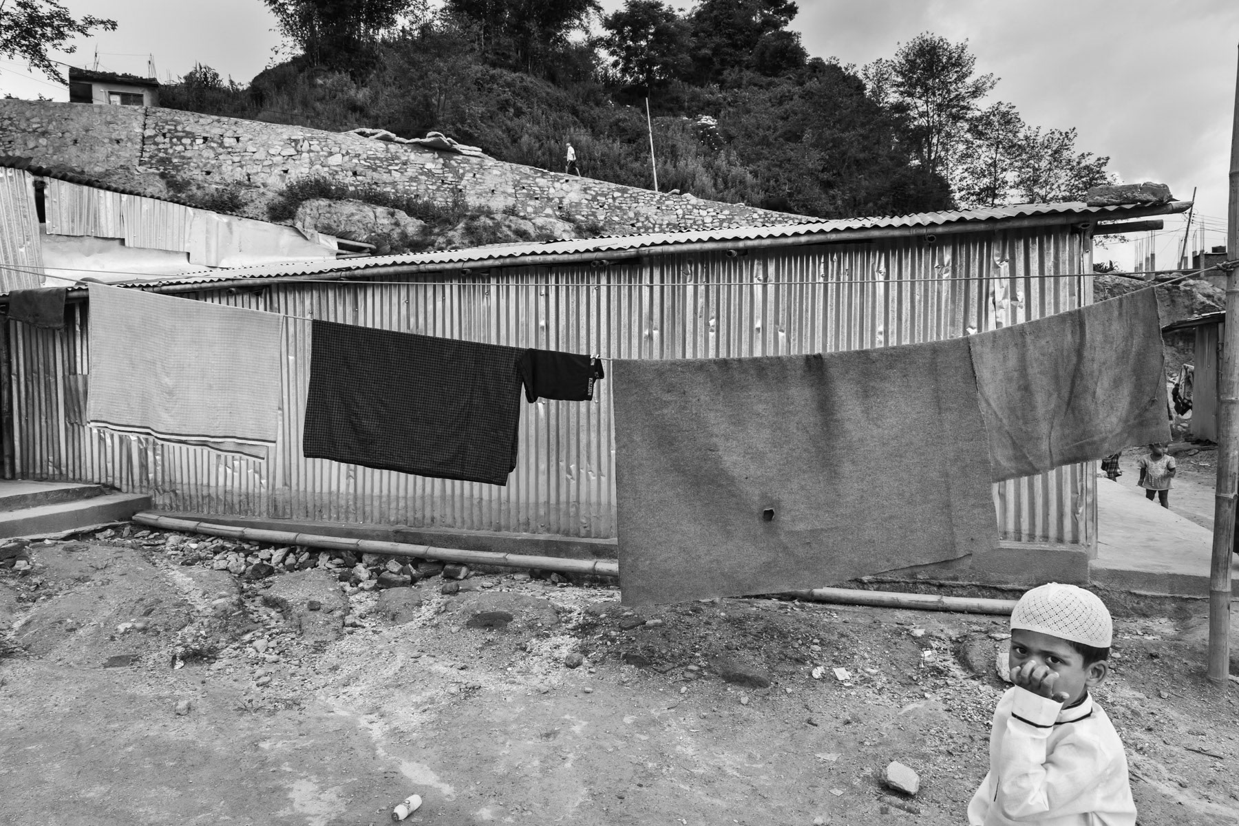 Chunikhel makeshift camp where one hundred Rohingya refugees from Myanmar are living. Kathmandu, Nepal, June 2017