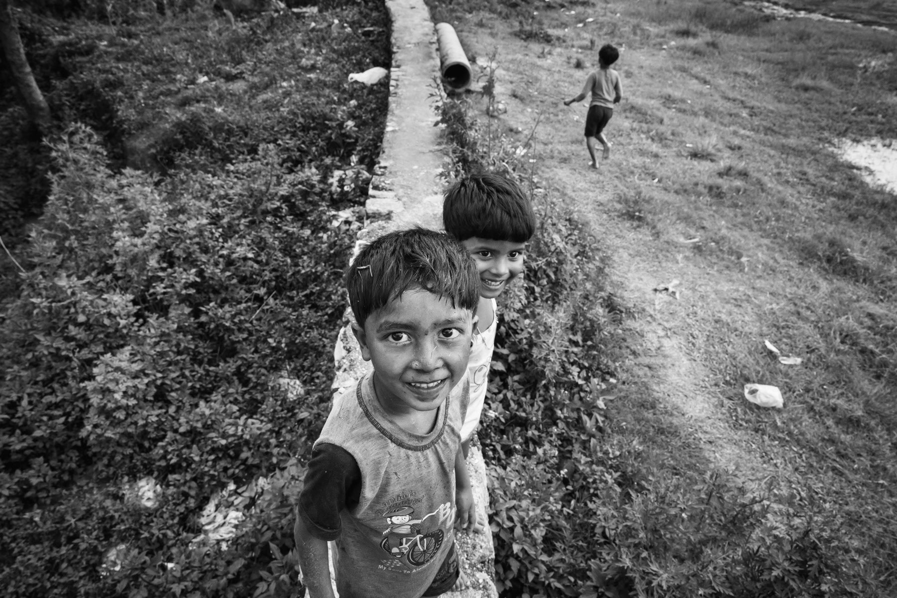 Rohingya children playing, Kathmandu, Nepal, July 2017