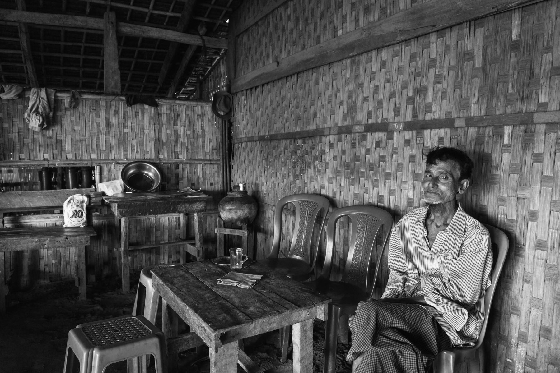 Tea shop in Rashimi, a Rohingya village one hour north of Sittwe, Myanmar, June 2016