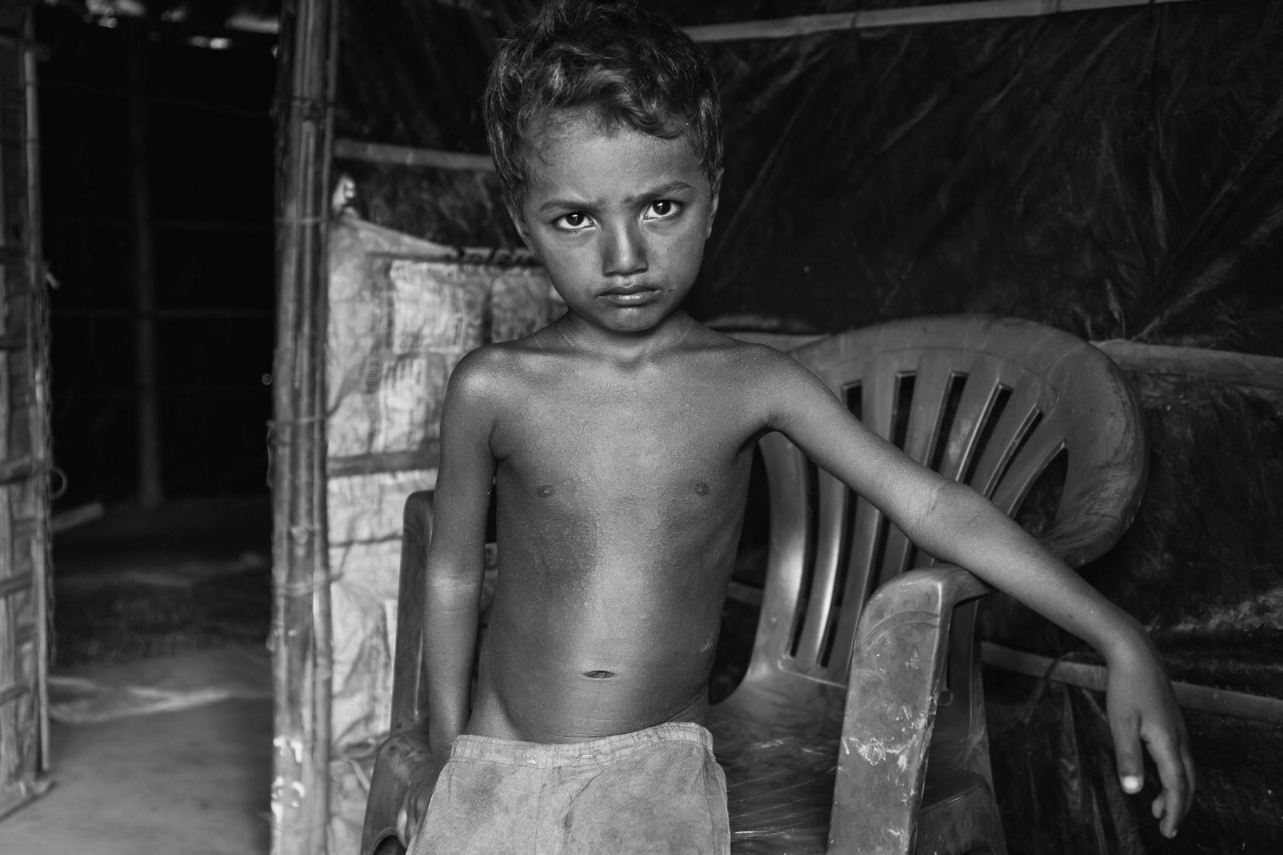 Stateless Rohingya refugee, Nagli Nuh camp, Mewat, India, June 2016