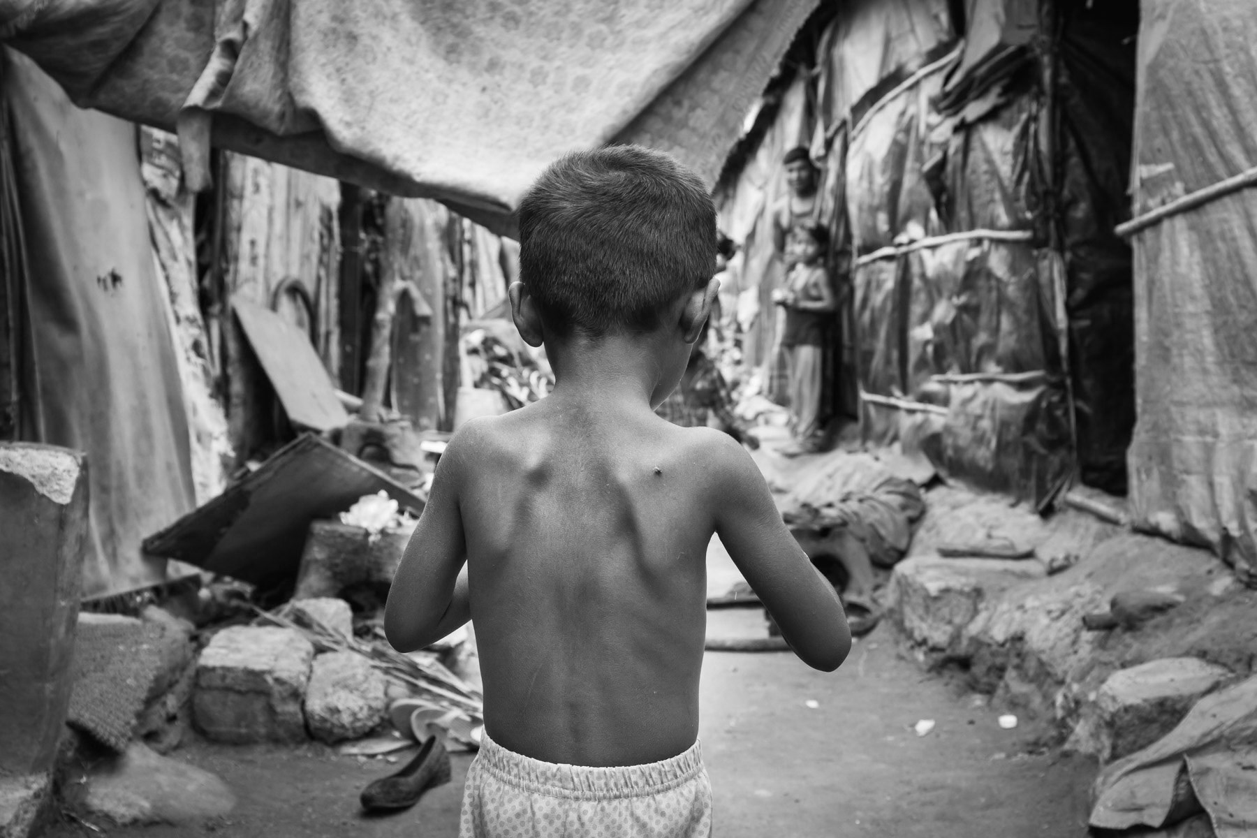 Makeshift Camp of Balapur, Hyderabad, India, June 2016
