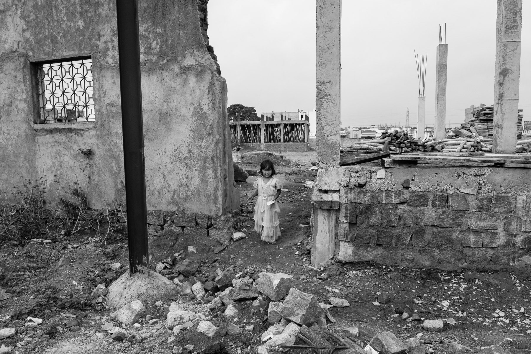 Construction sites where makeshift settlements for Rohingya are located. Balapur area in Hyderabad, India, June 2016